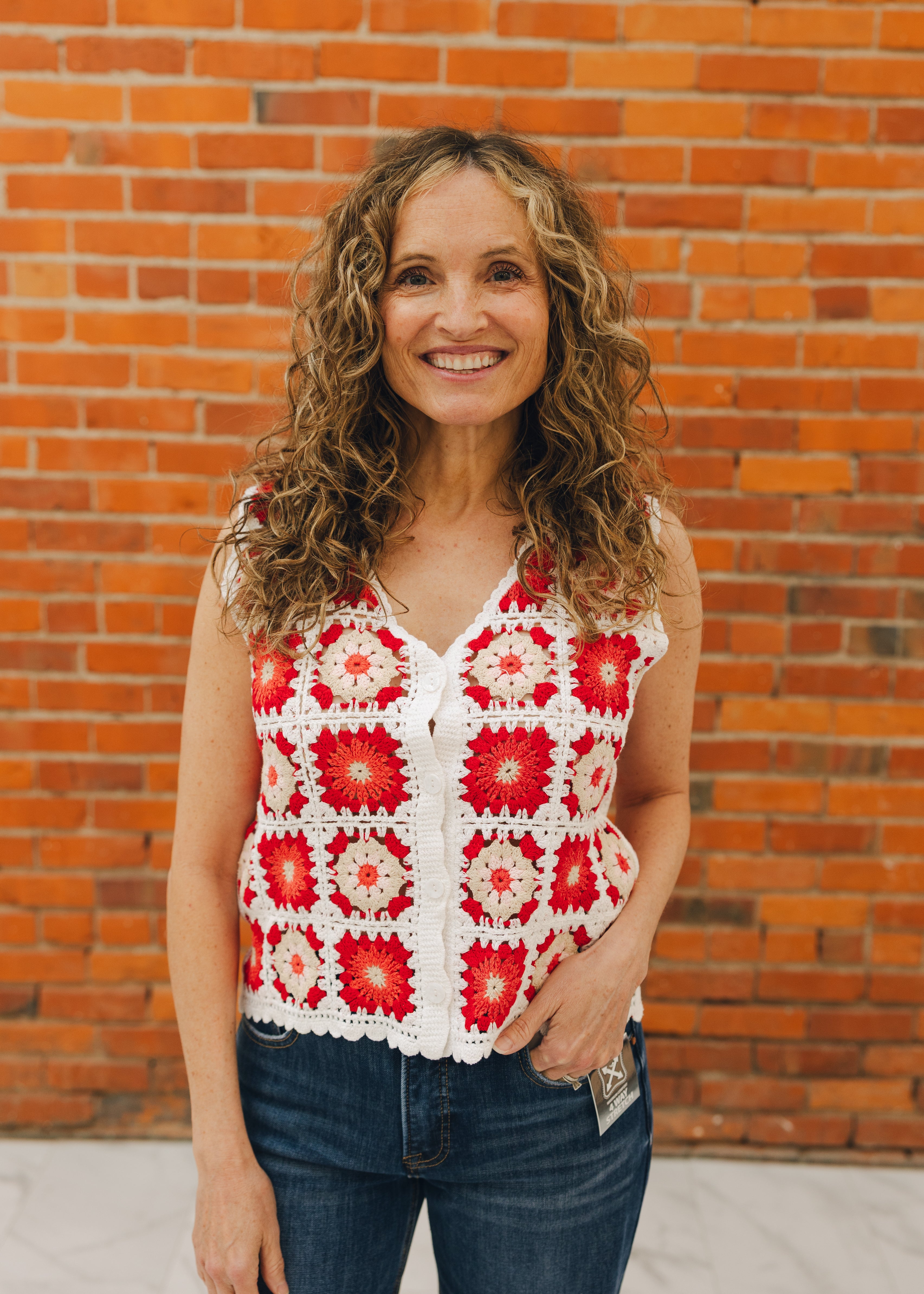 Crochet Button Through Vest