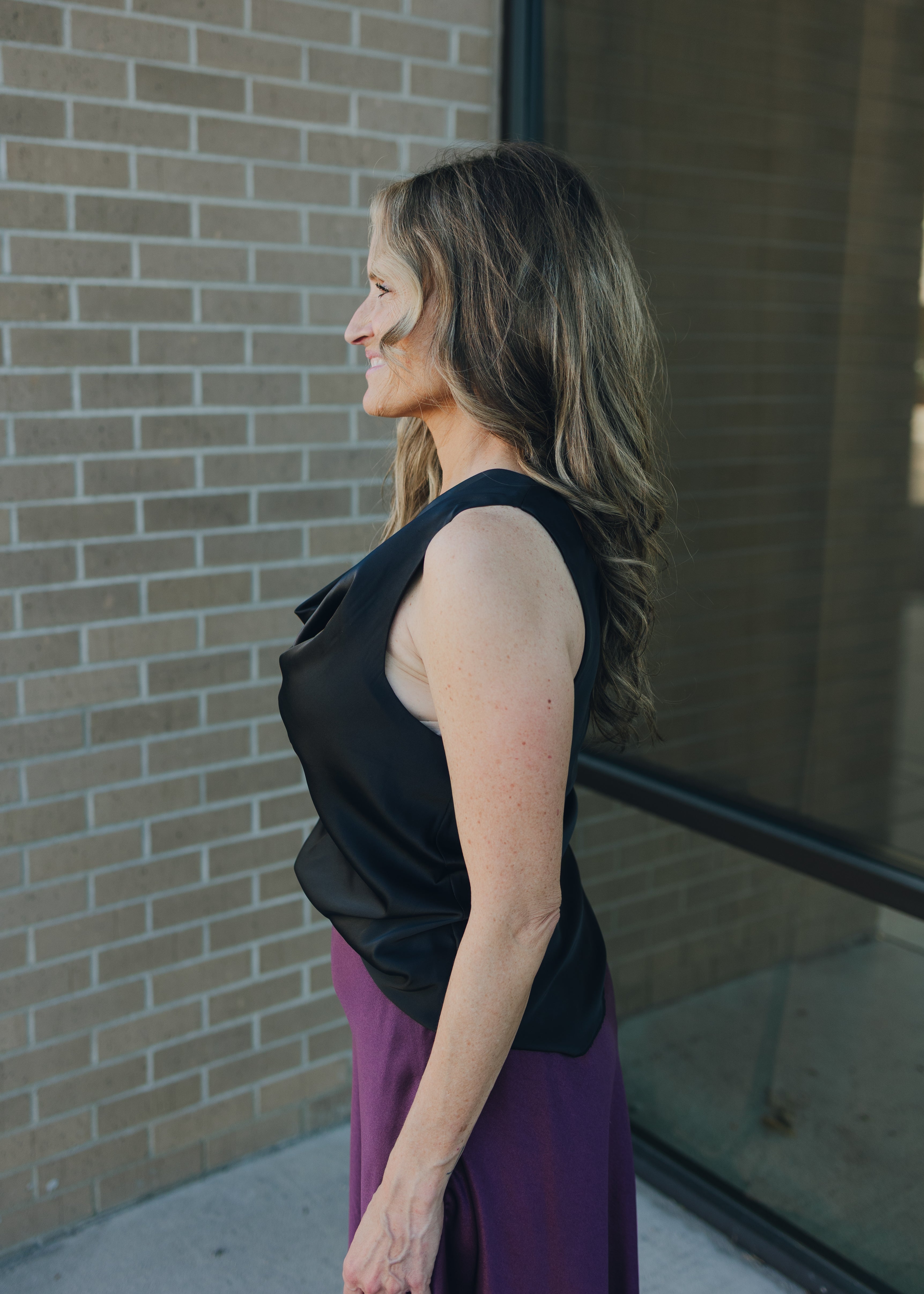 Molly Bracken Satin Top - Black