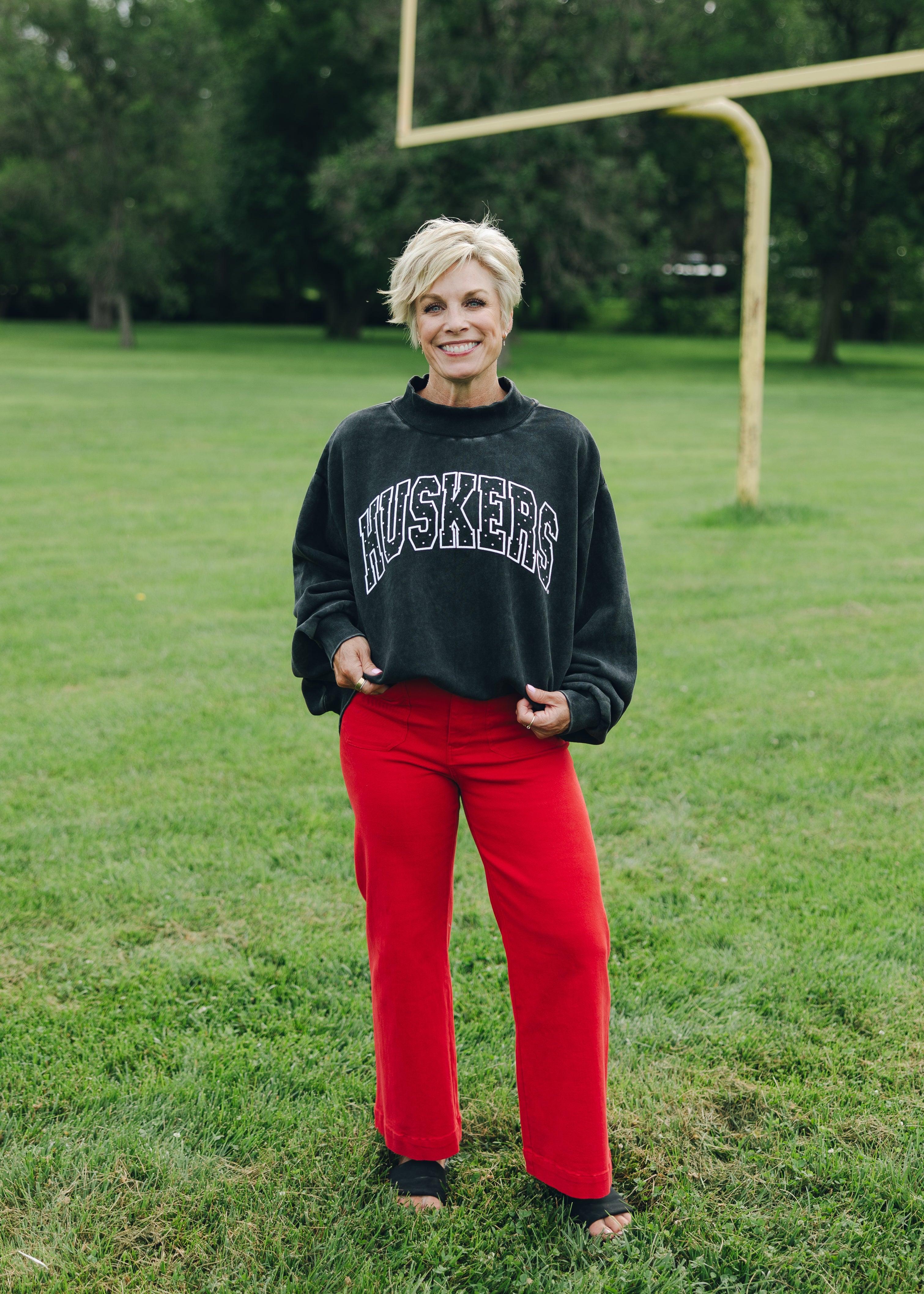 Nebraska Huskers Polka Dot Mock Neck
