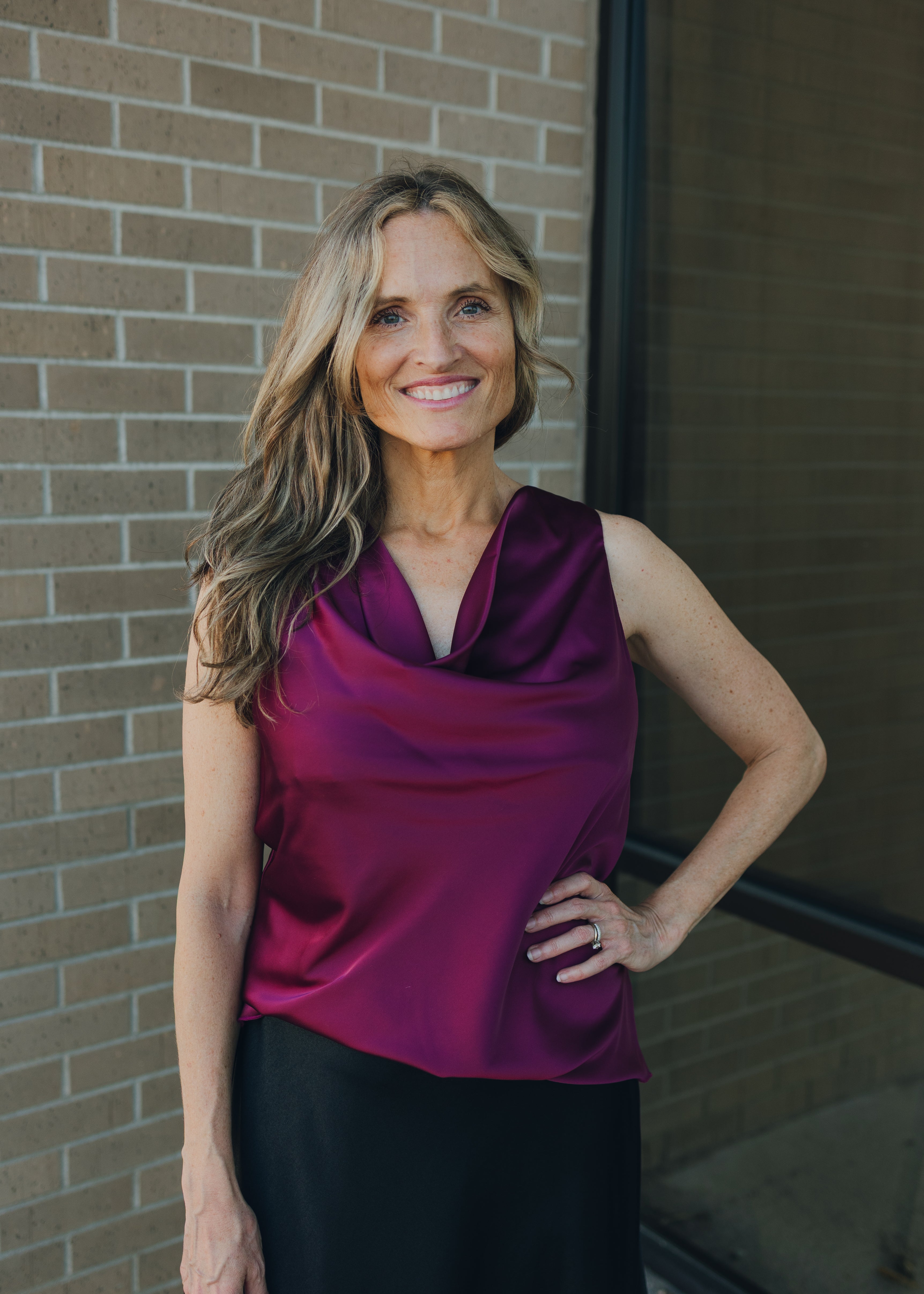 Molly Bracken Satin Top - Purple