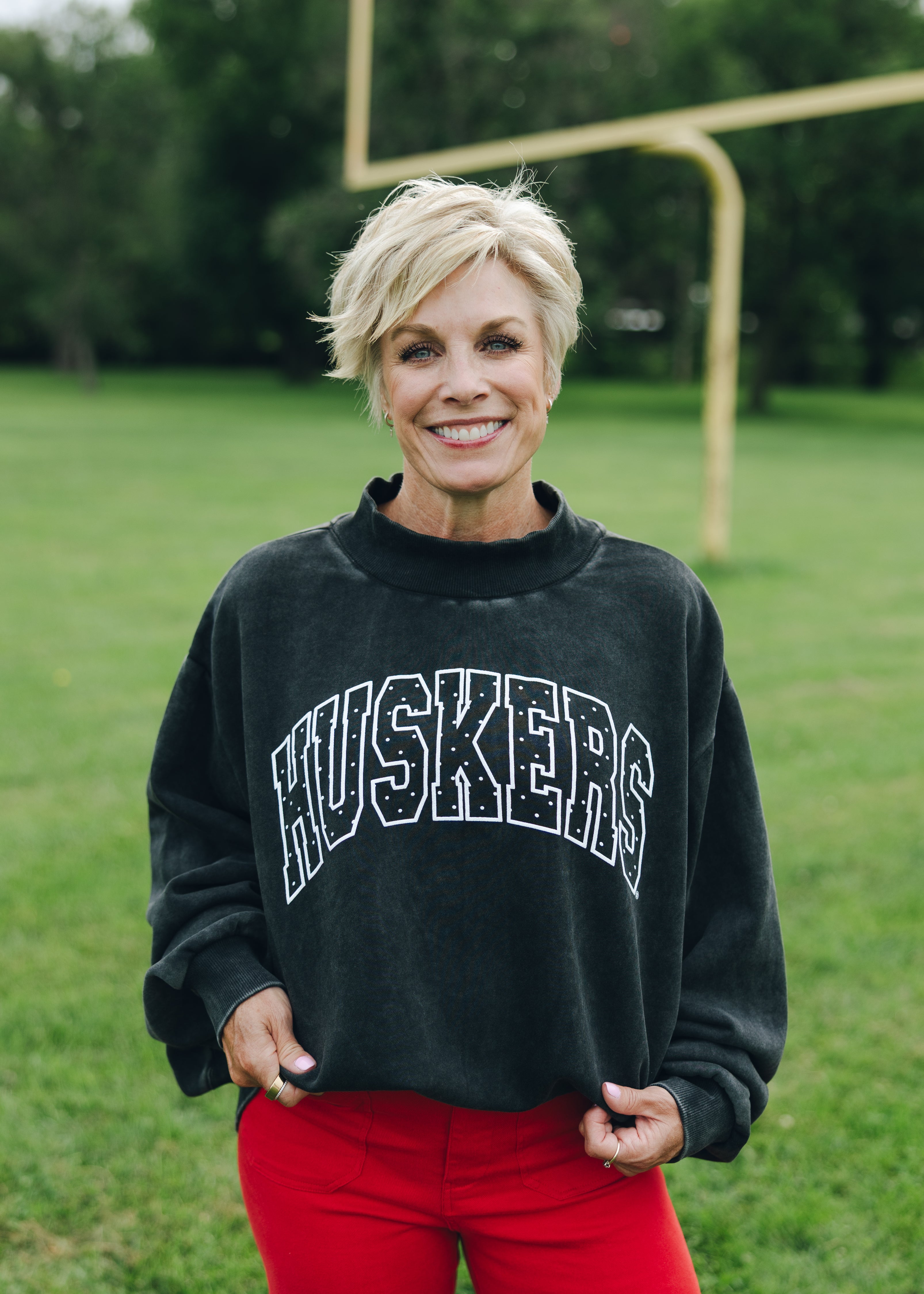 Nebraska Huskers Polka Dot Mock Neck