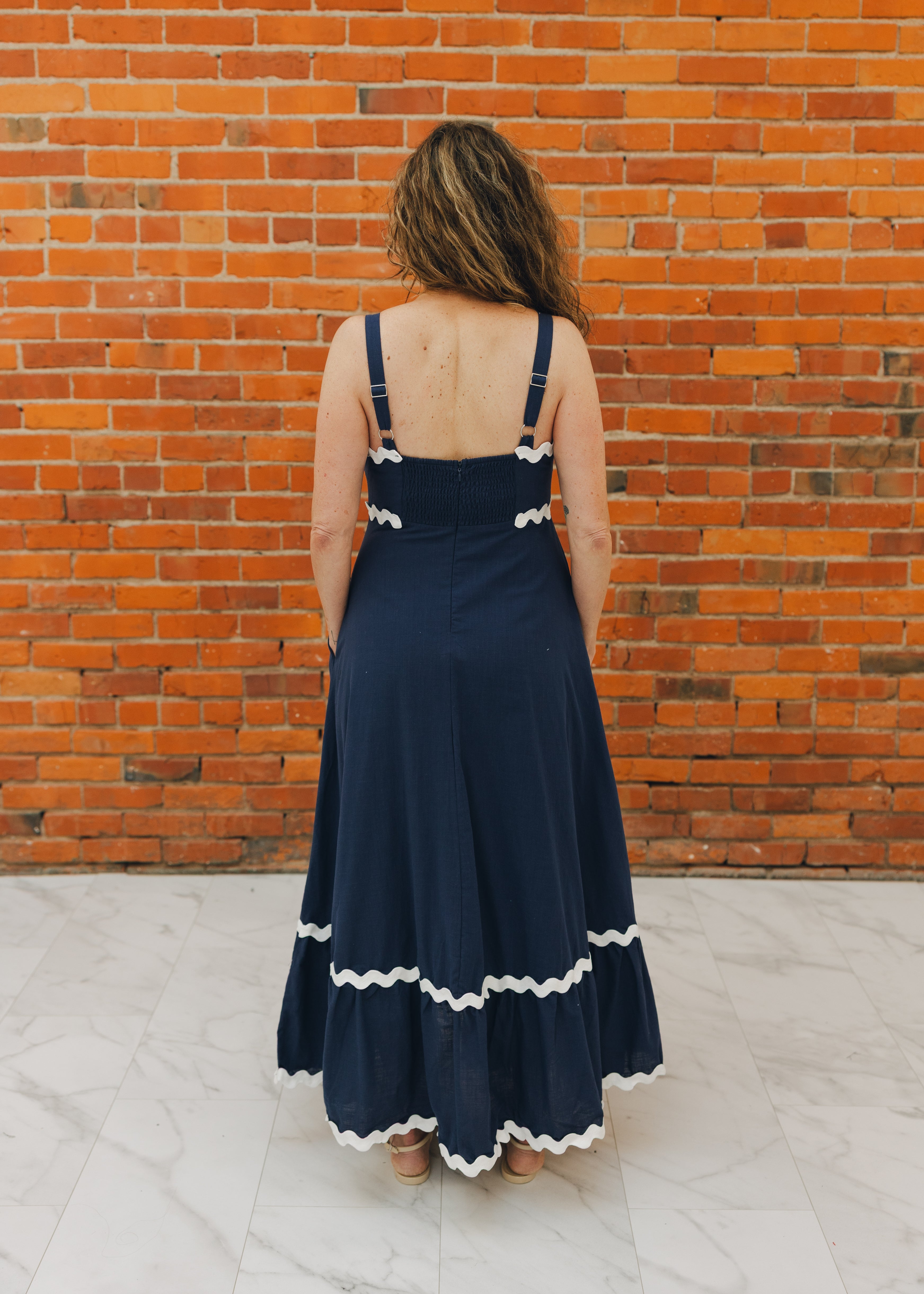 Rick Rack Trim Trapeze Maxi Dress