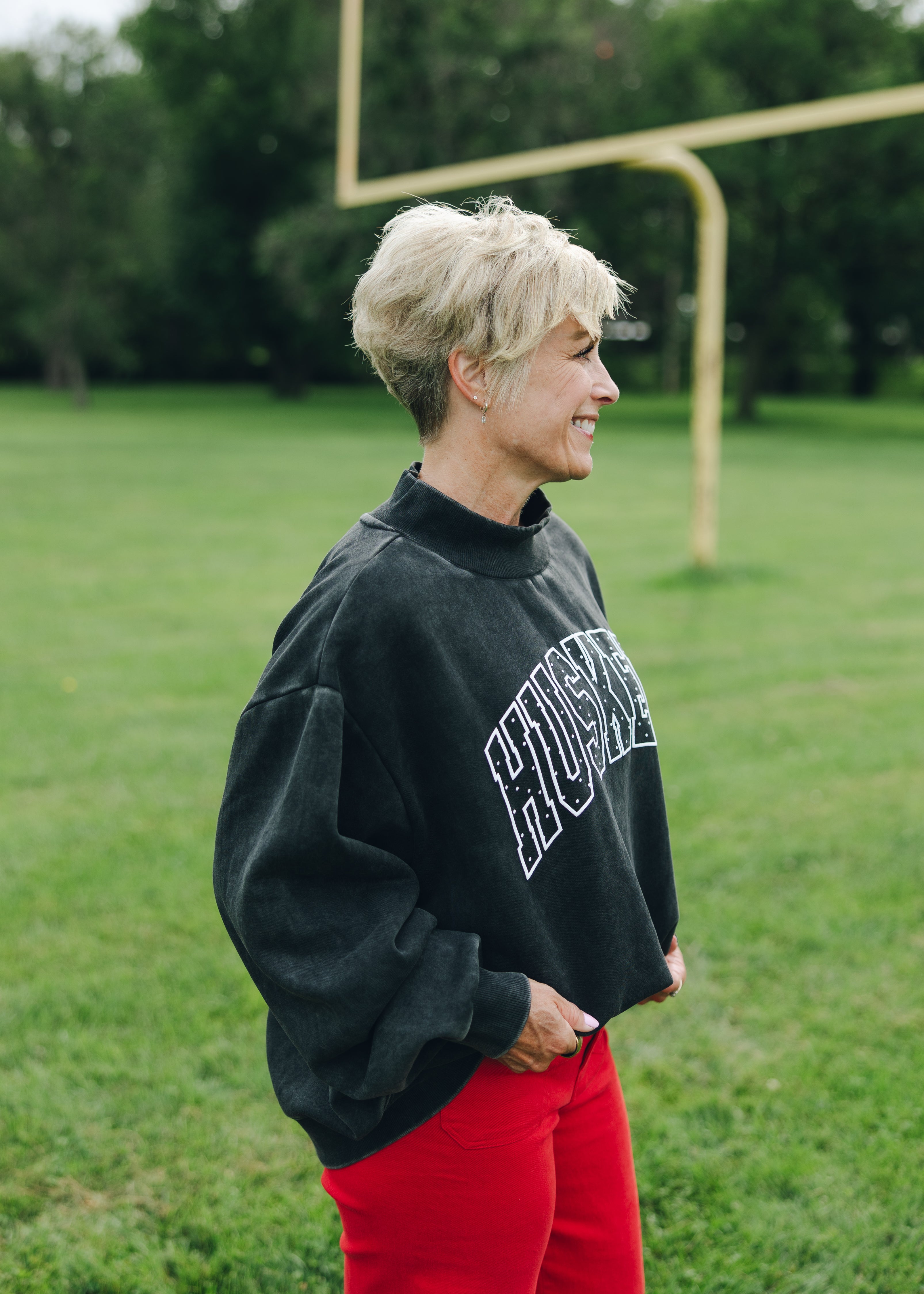Nebraska Huskers Polka Dot Mock Neck