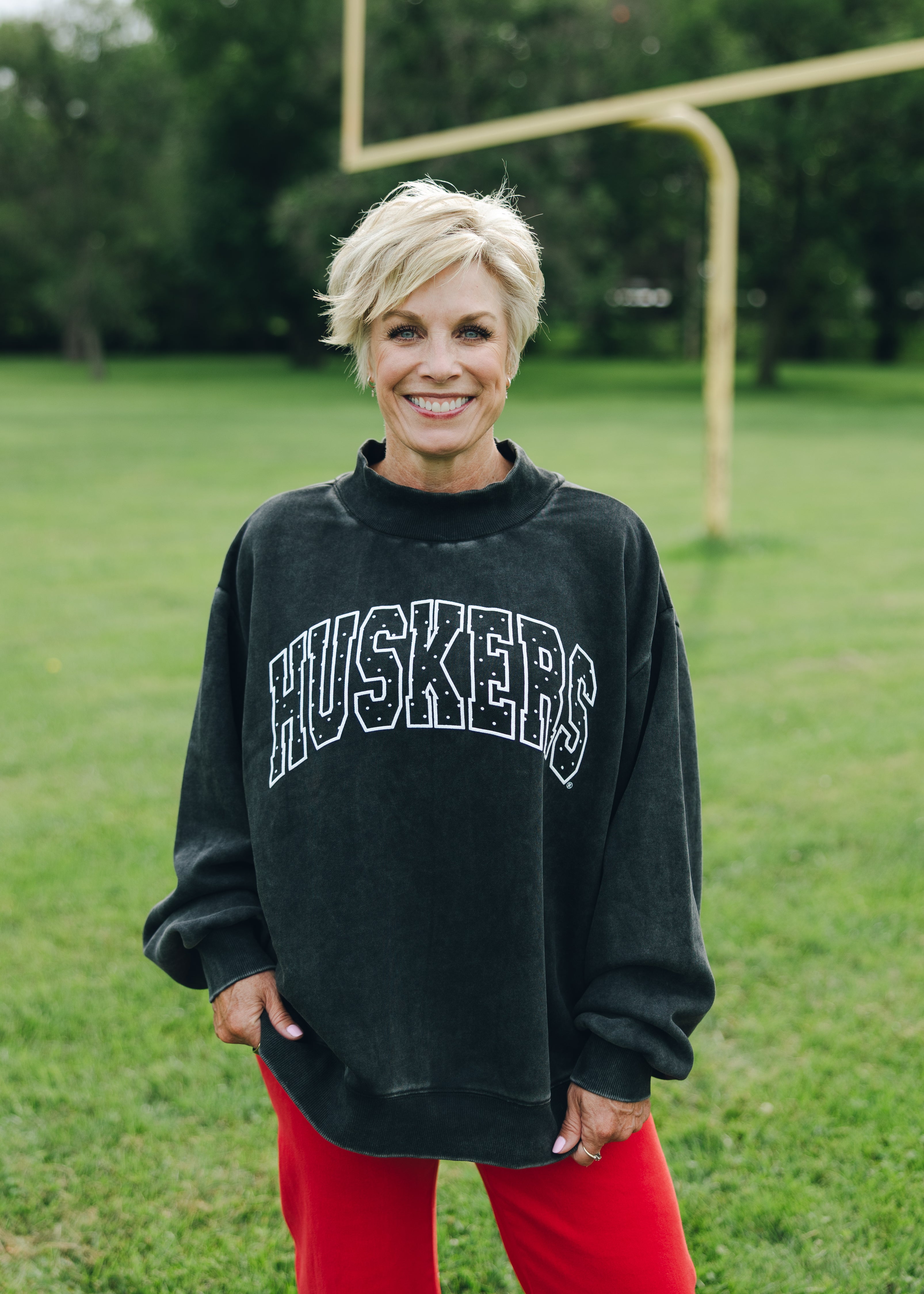 Nebraska Huskers Polka Dot Mock Neck