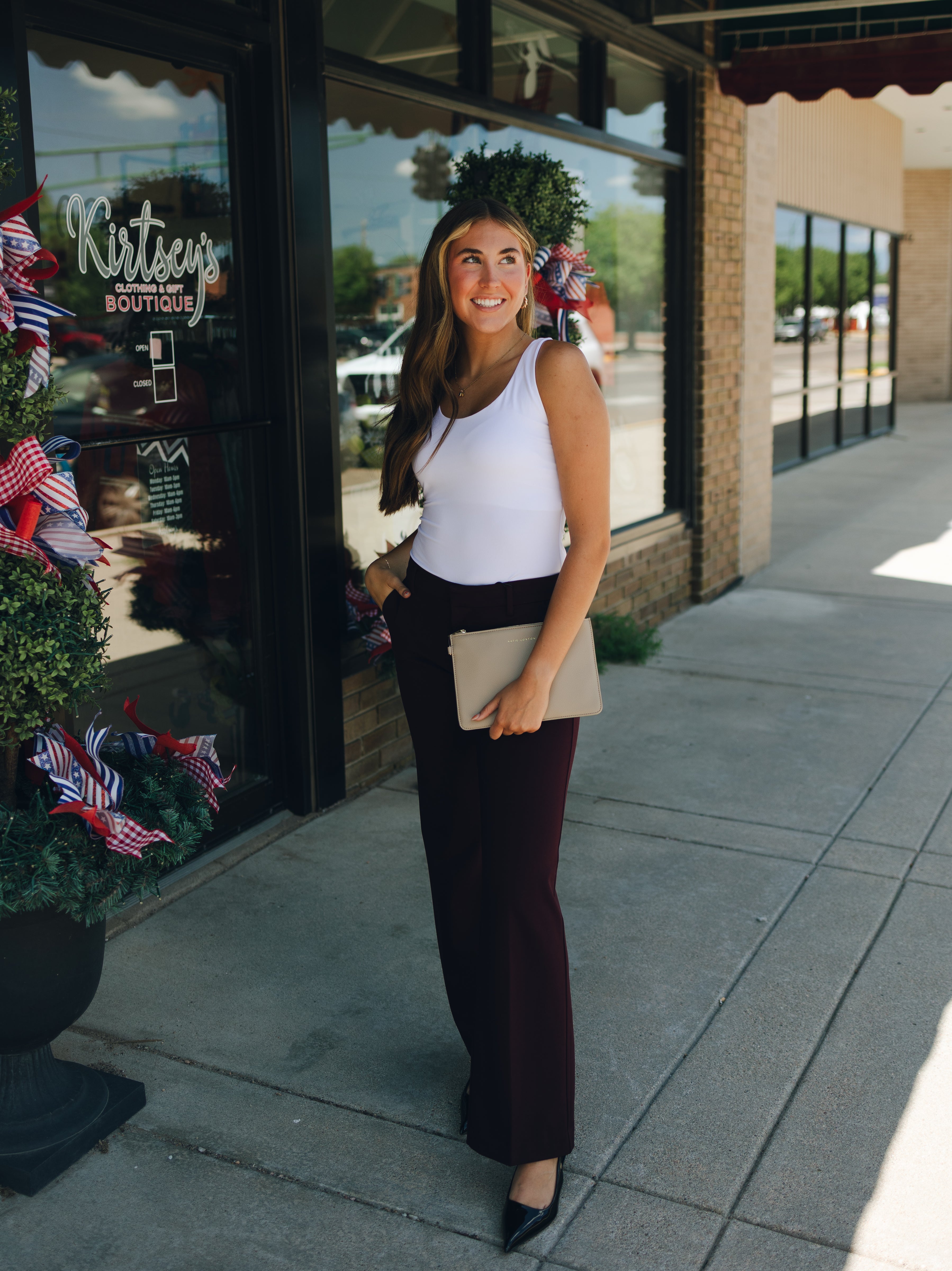 Liverpool Kelsey Wide Leg Trouser 31" Dark Plum