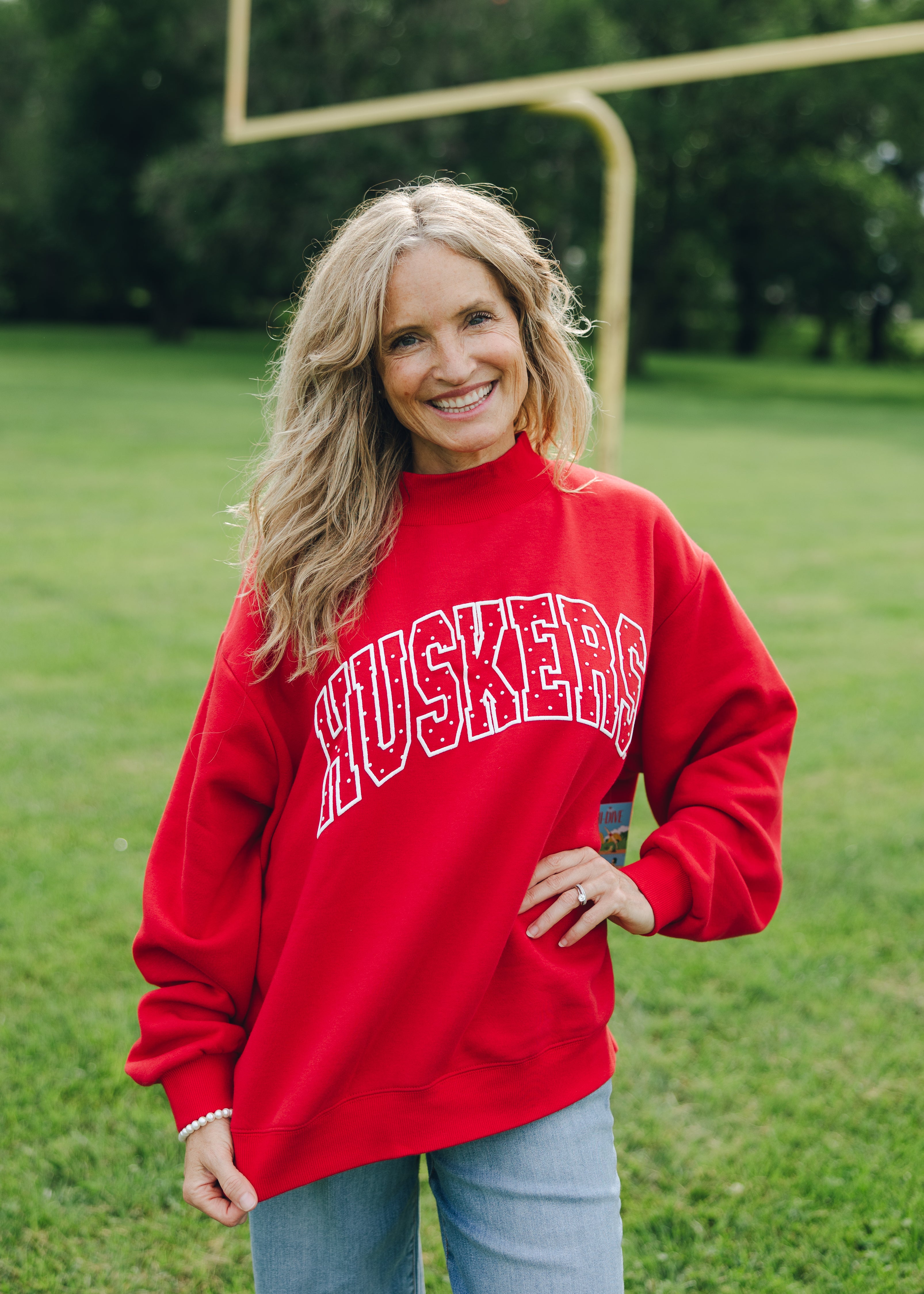 Nebraska Huskers Polka Dot Mock Neck