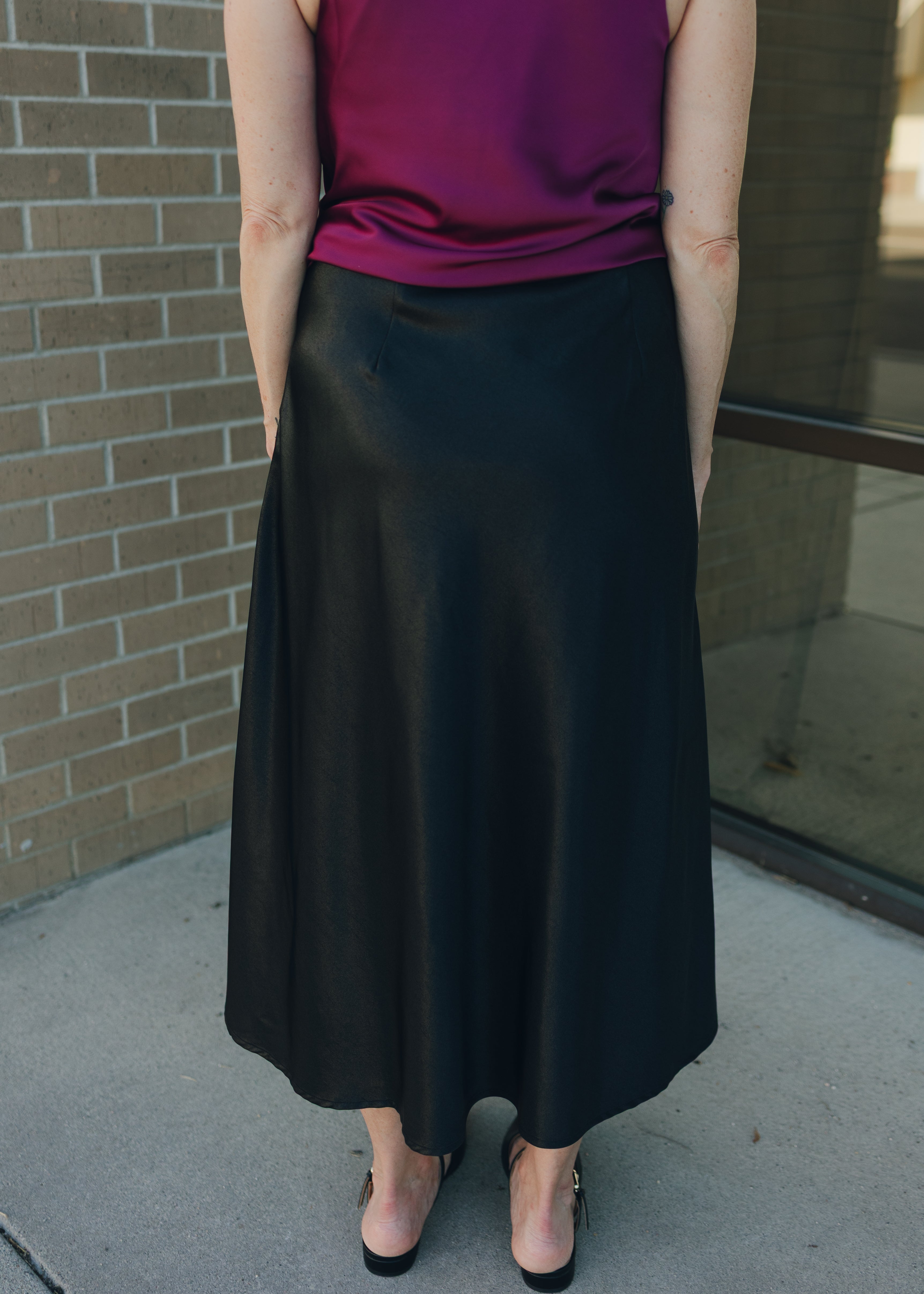 Molly Bracken Satin Skirt - Black