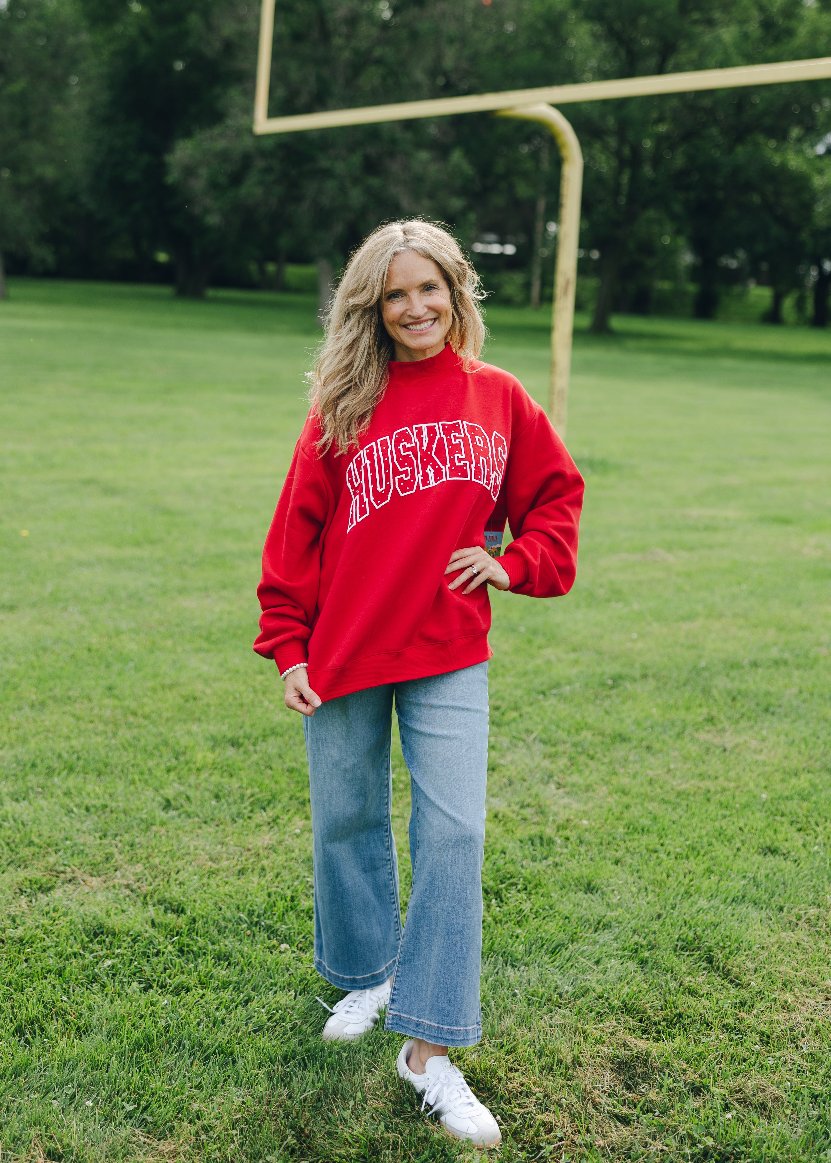 Nebraska Huskers Polka Dot Mock Neck