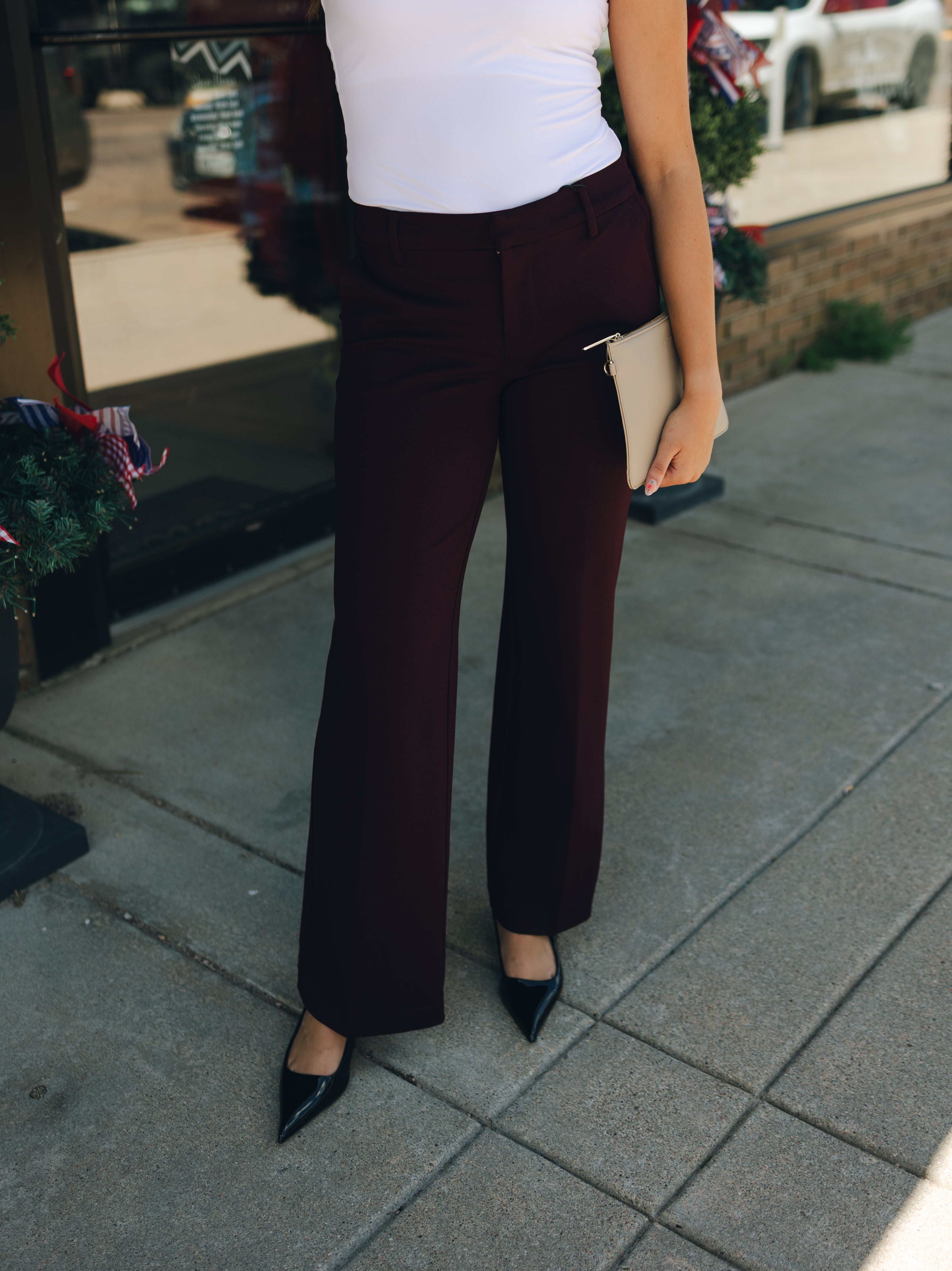 Liverpool Kelsey Wide Leg Trouser 31" Dark Plum