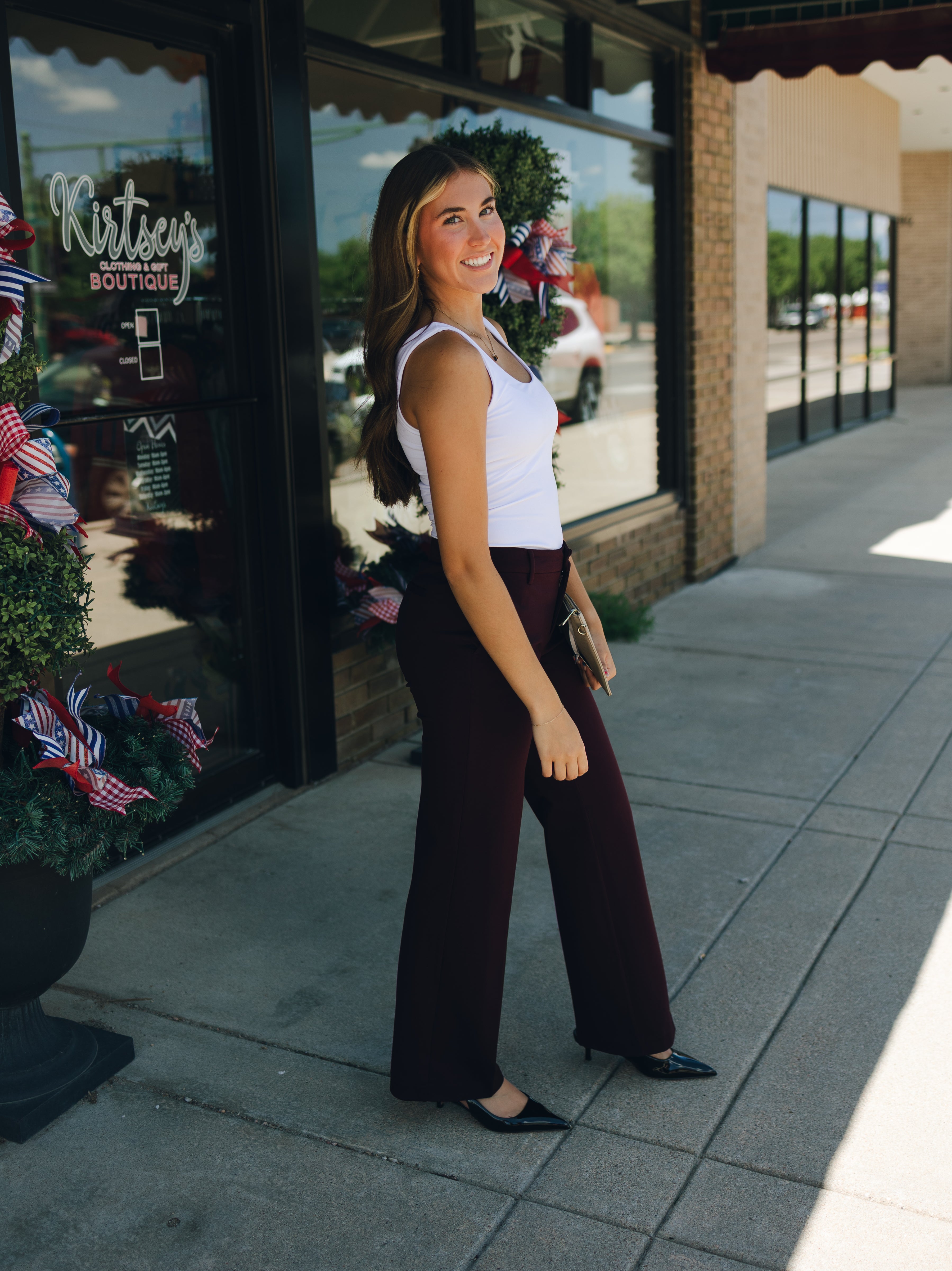 Liverpool Kelsey Wide Leg Trouser 31" Dark Plum