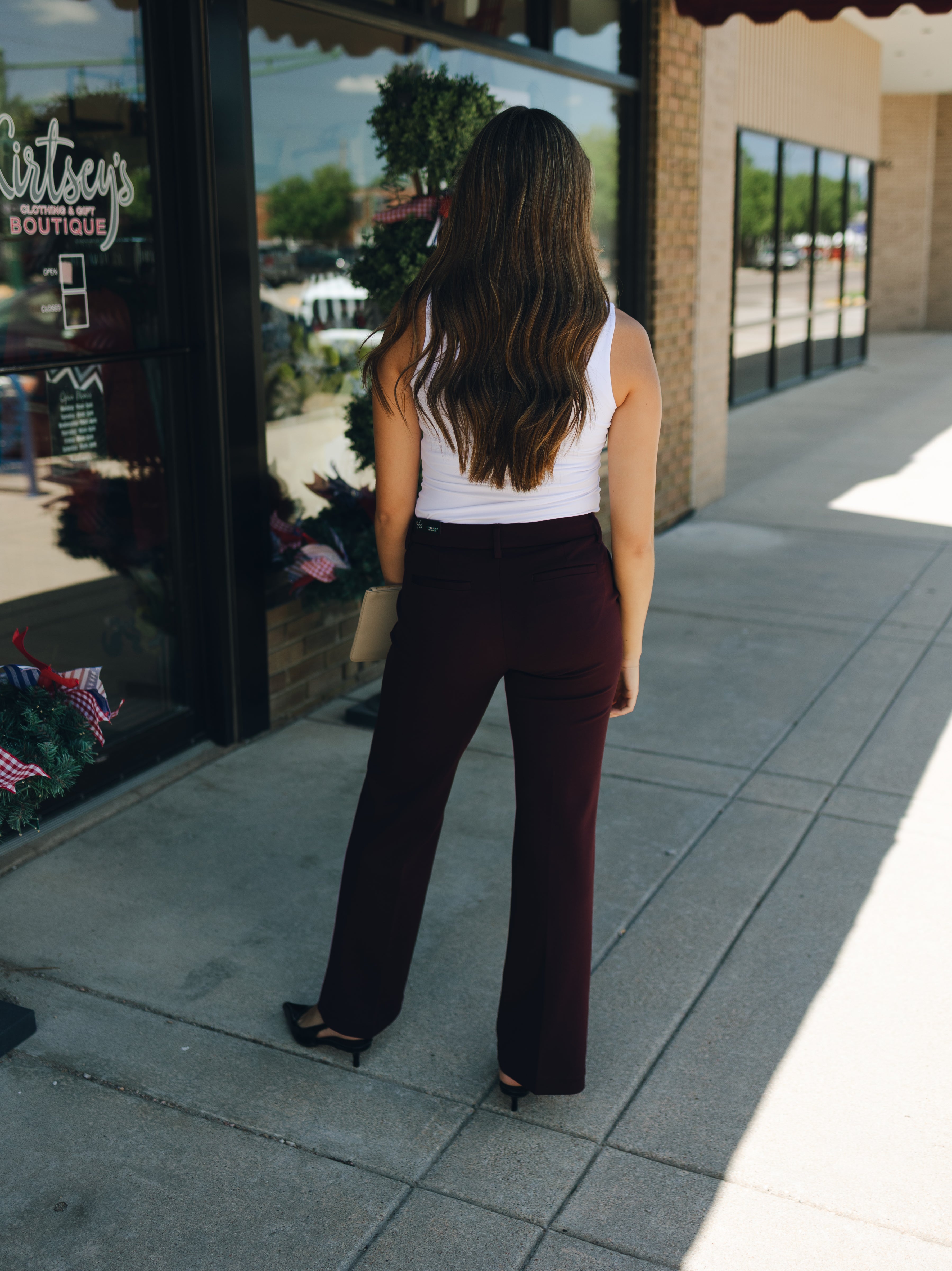 Liverpool Kelsey Wide Leg Trouser 31" Dark Plum