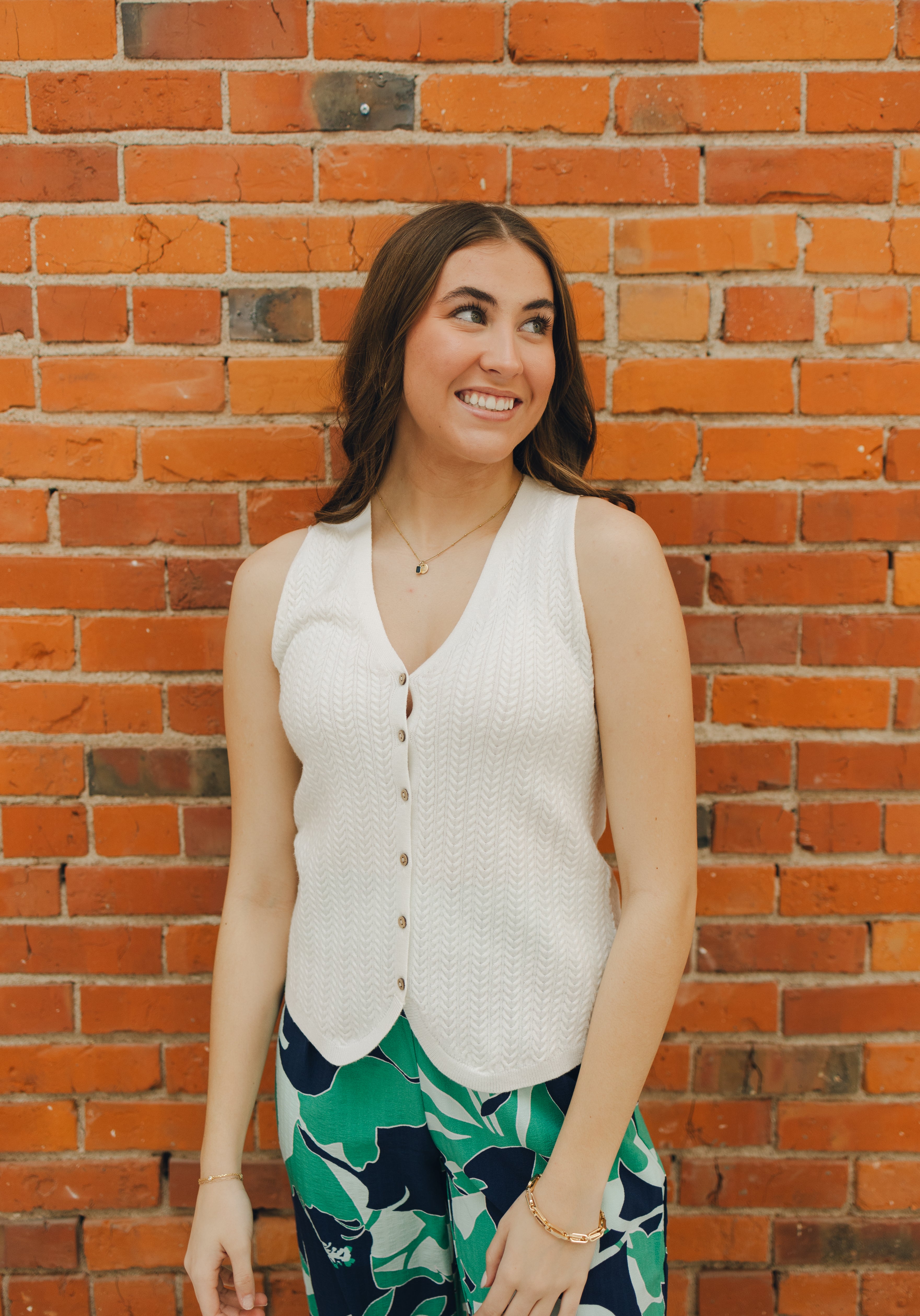 Tribal Sweater Vest w/ Buttons