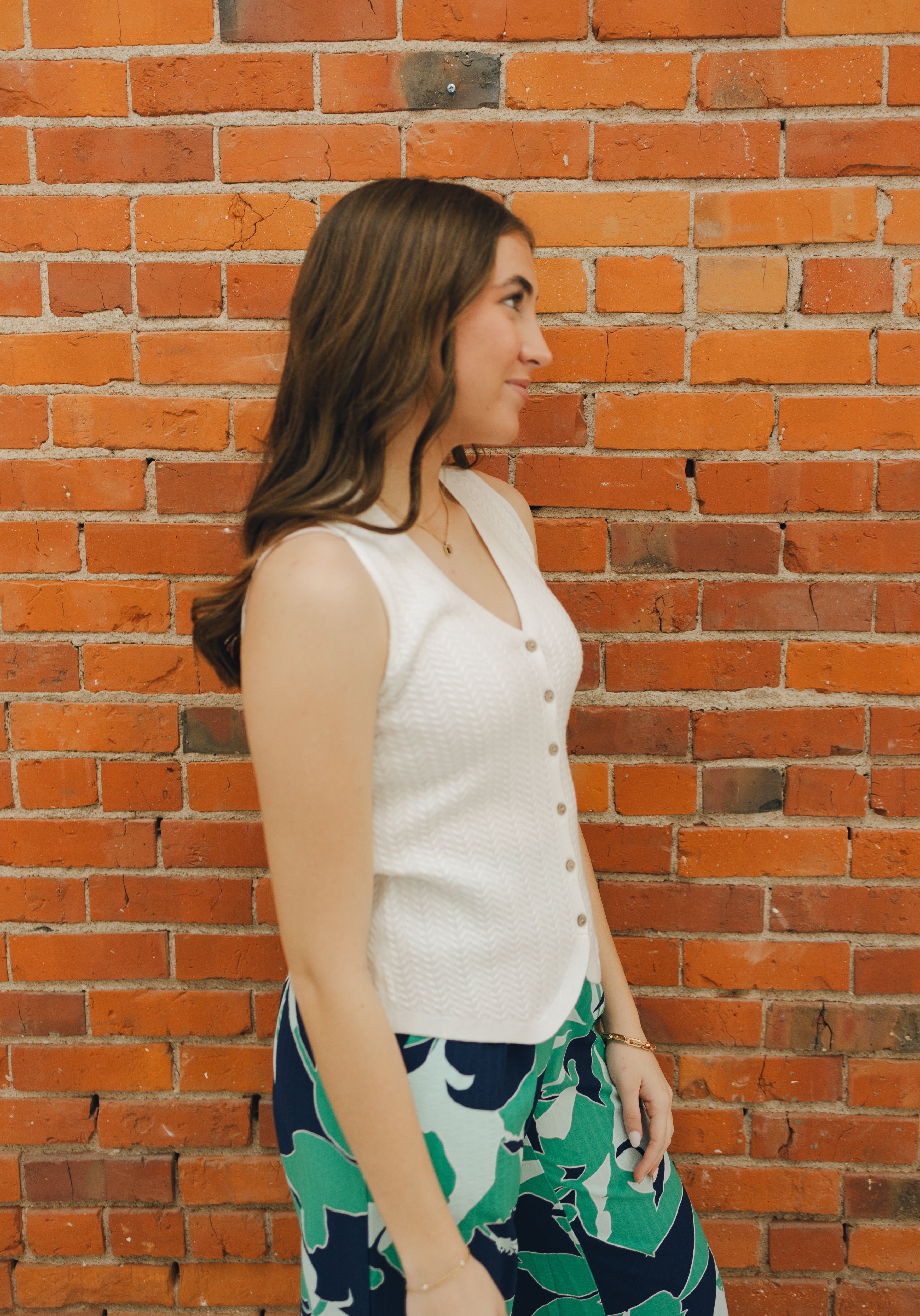 Tribal Sweater Vest w/ Buttons