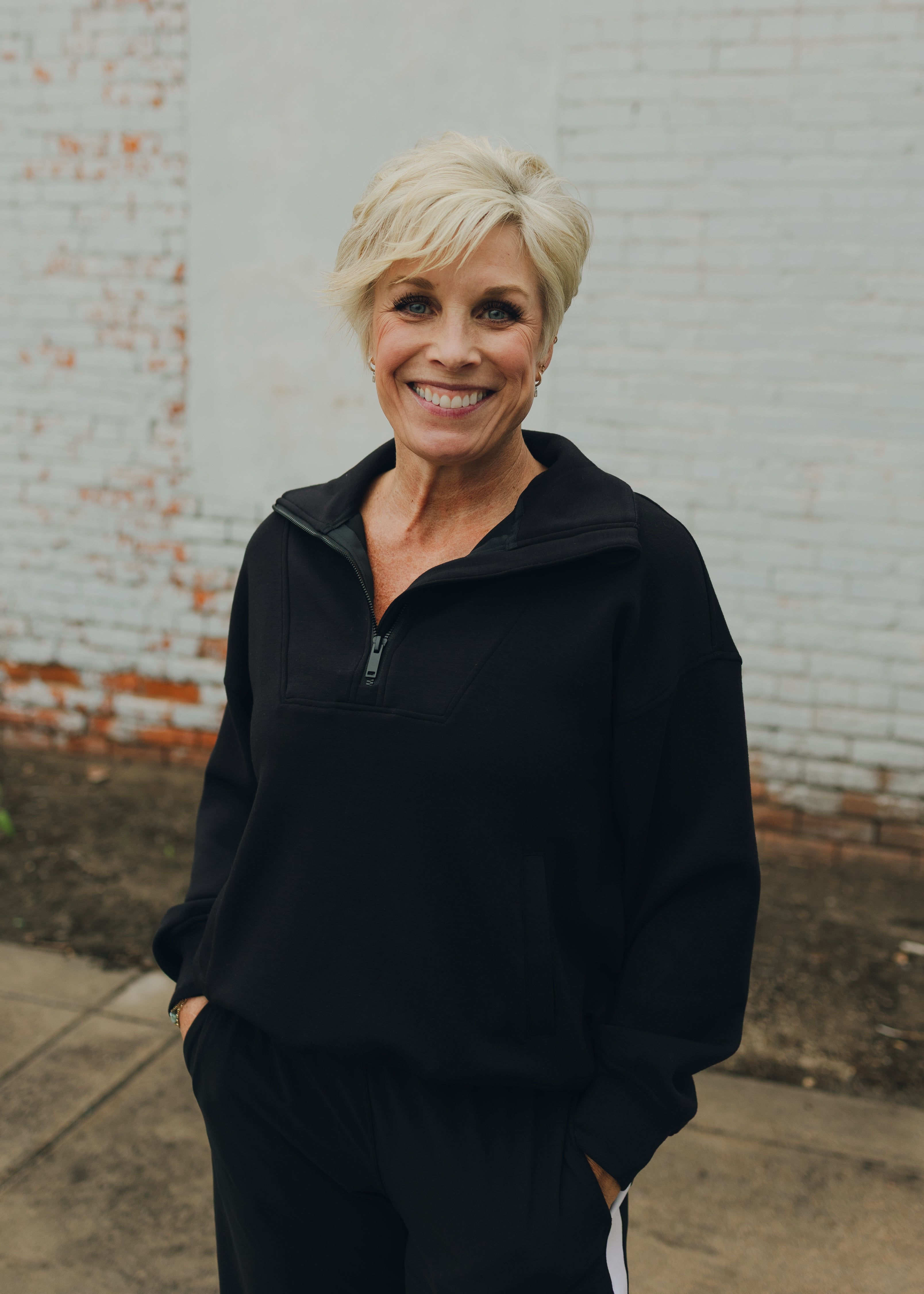 Modal Poly Span Quarter Zip Sweatshirt - Black