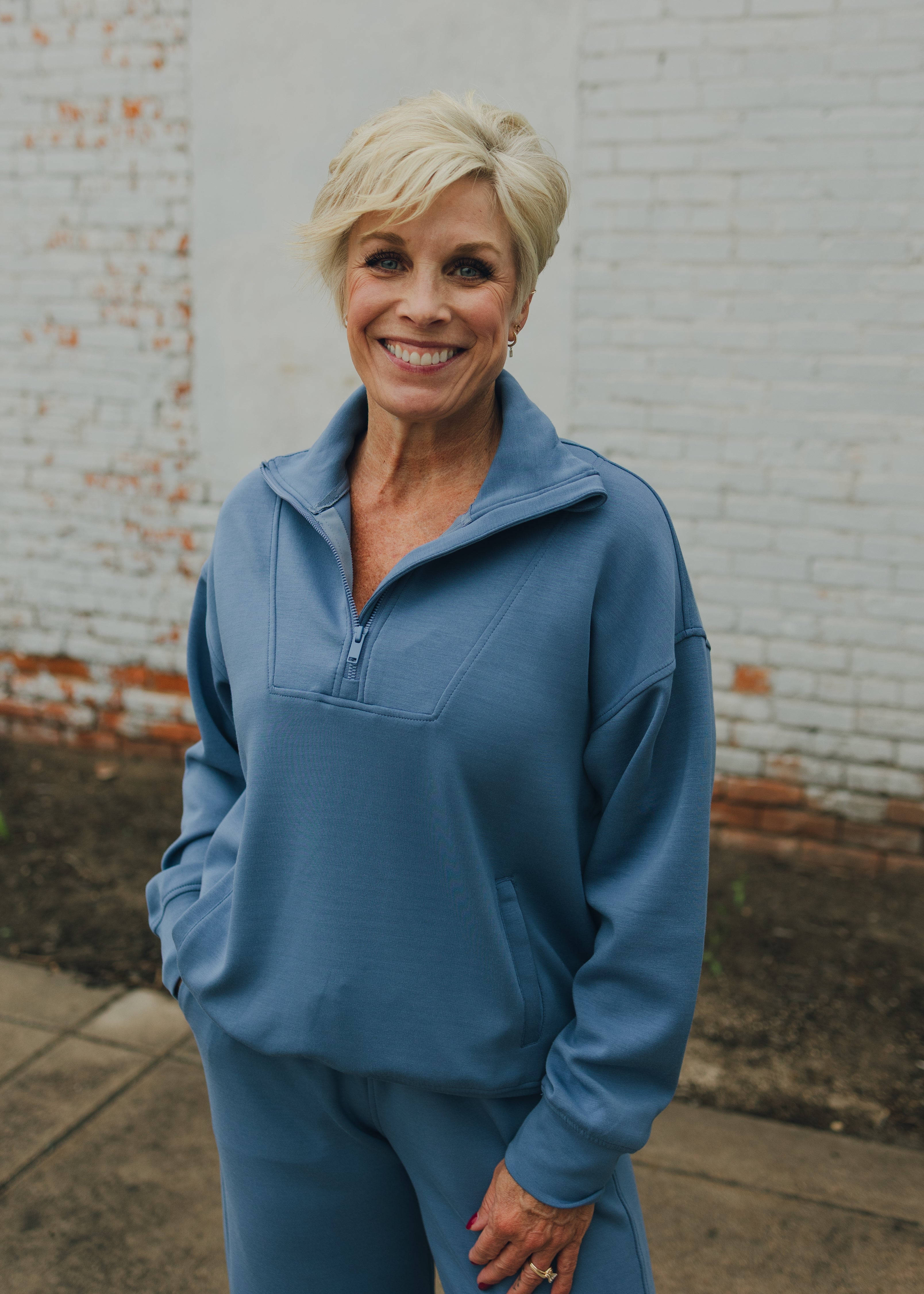 Modal Quarter Zip Mock Neck Pullover