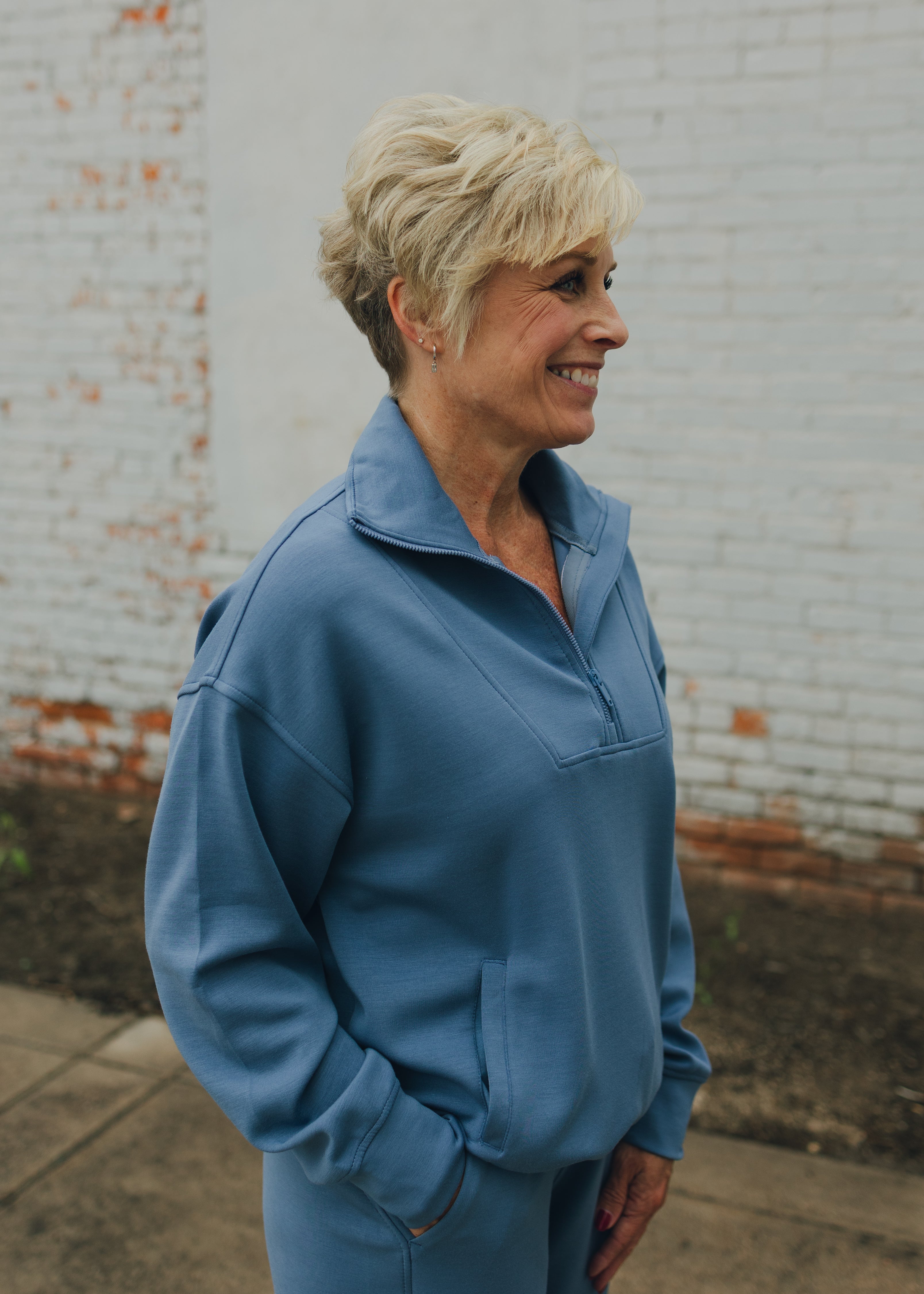 Modal Quarter Zip Mock Neck Pullover