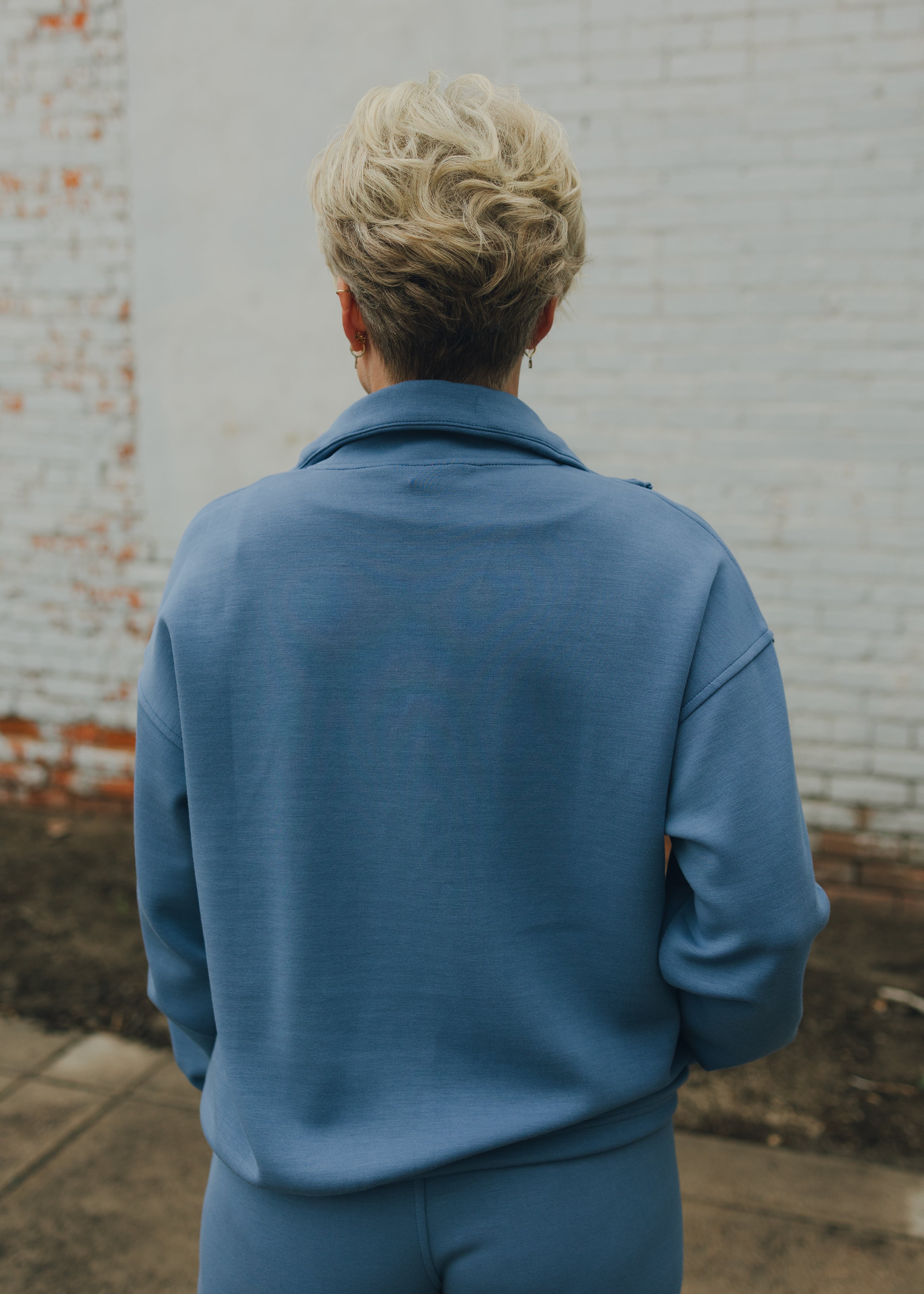 Modal Quarter Zip Mock Neck Pullover