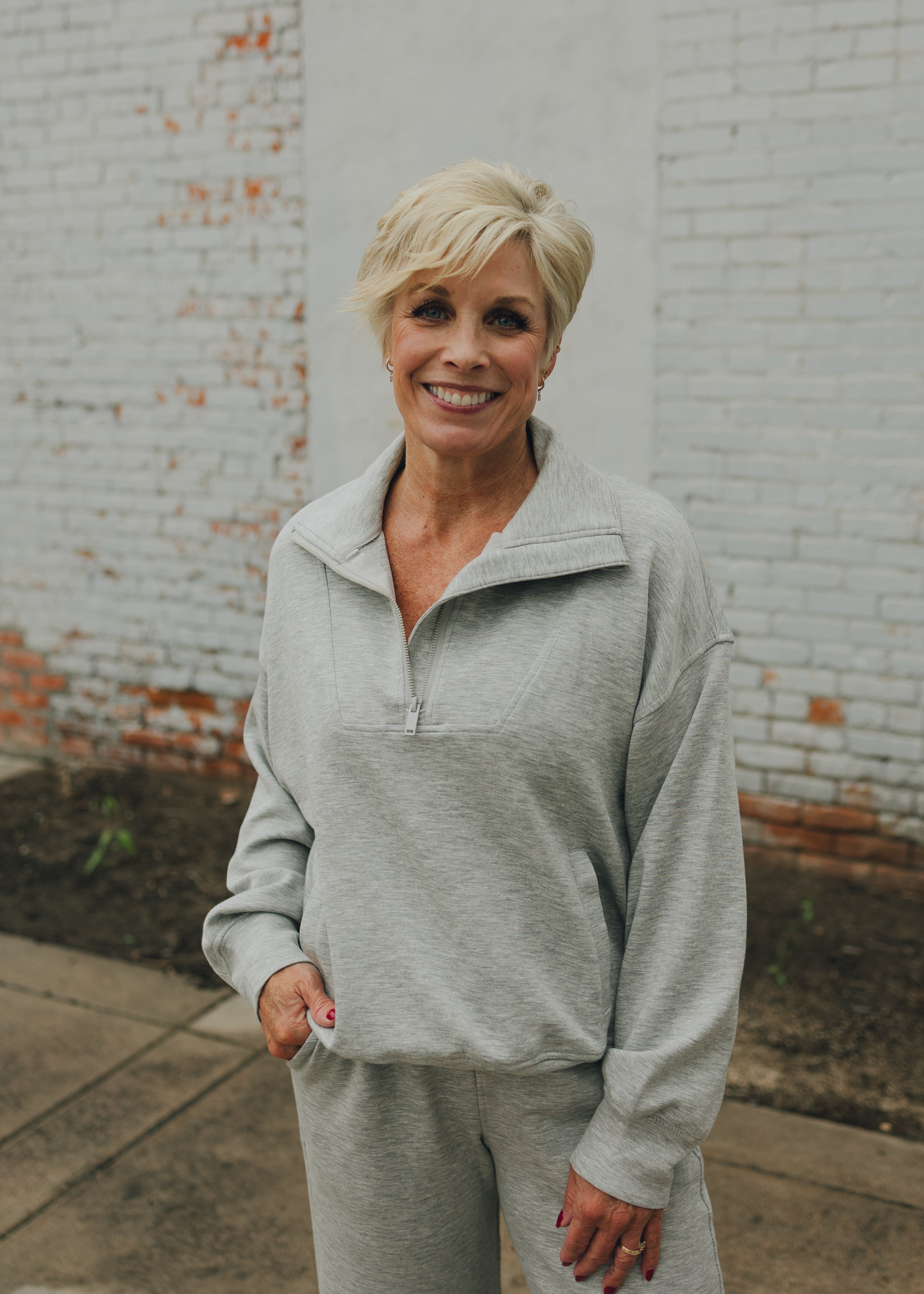 Modal Quarter Zip Mock Neck Pullover