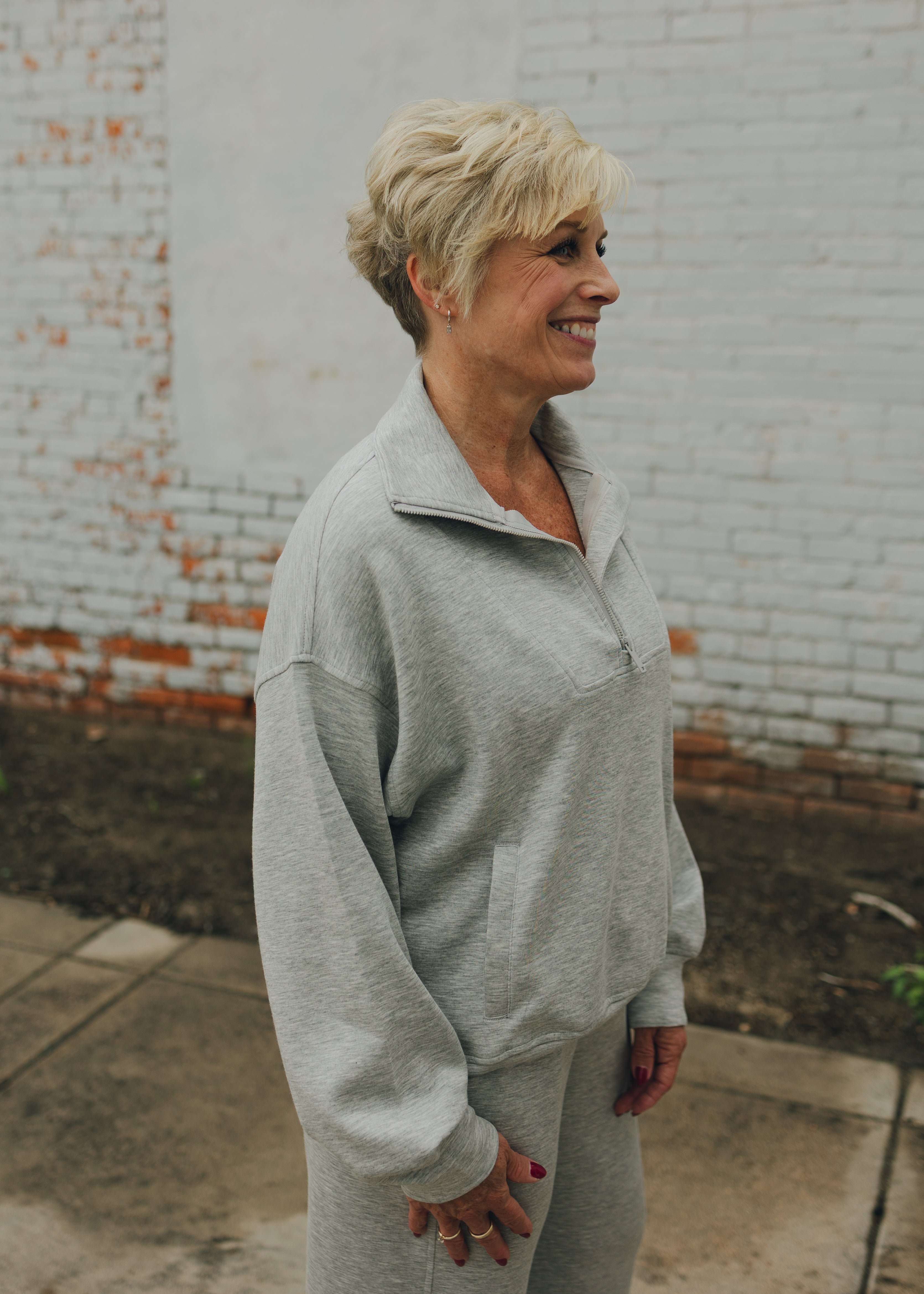 Modal Quarter Zip Mock Neck Pullover