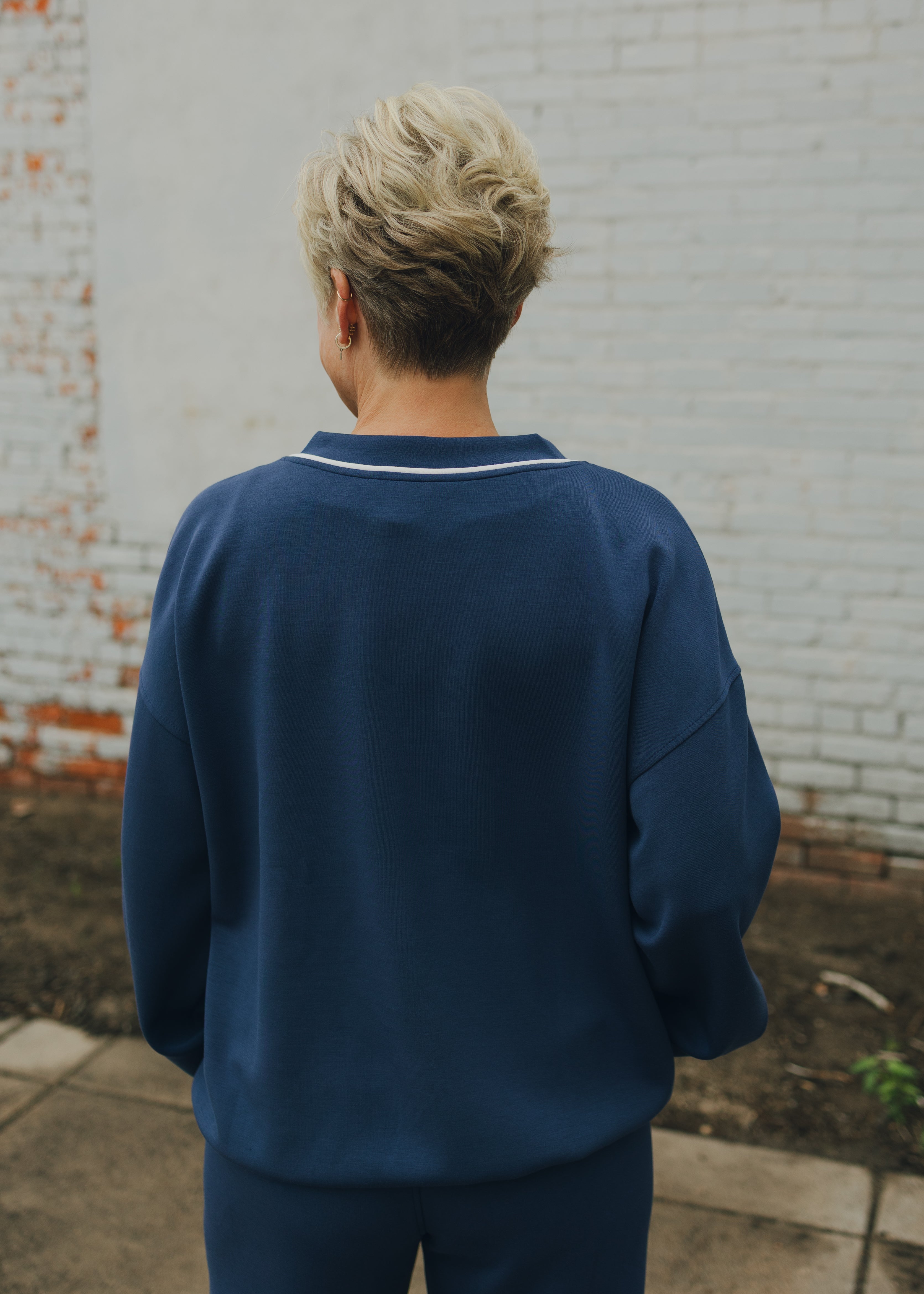 Modal Poly Piping V-Neck Top