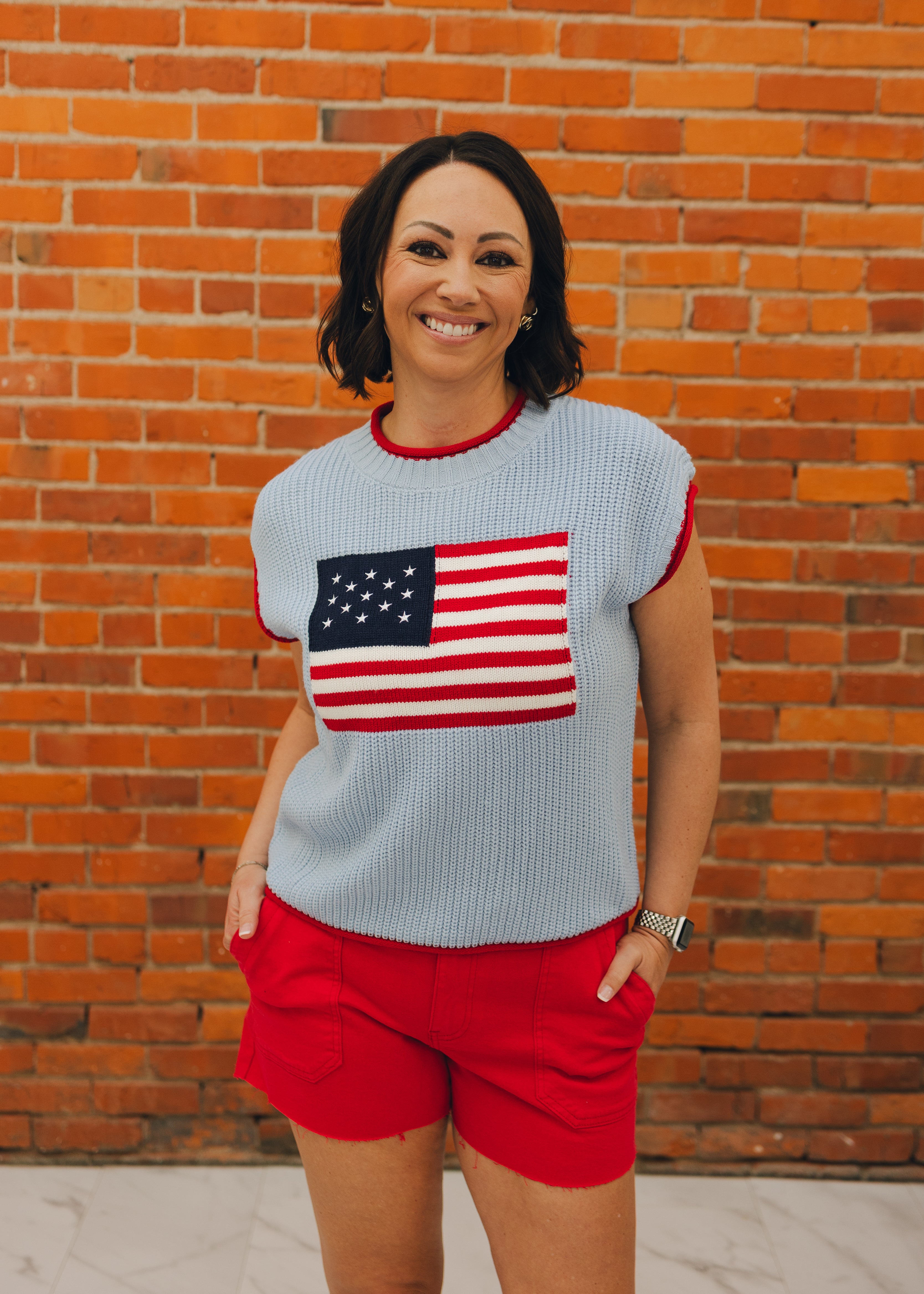 American Flag Lightweight Sweater
