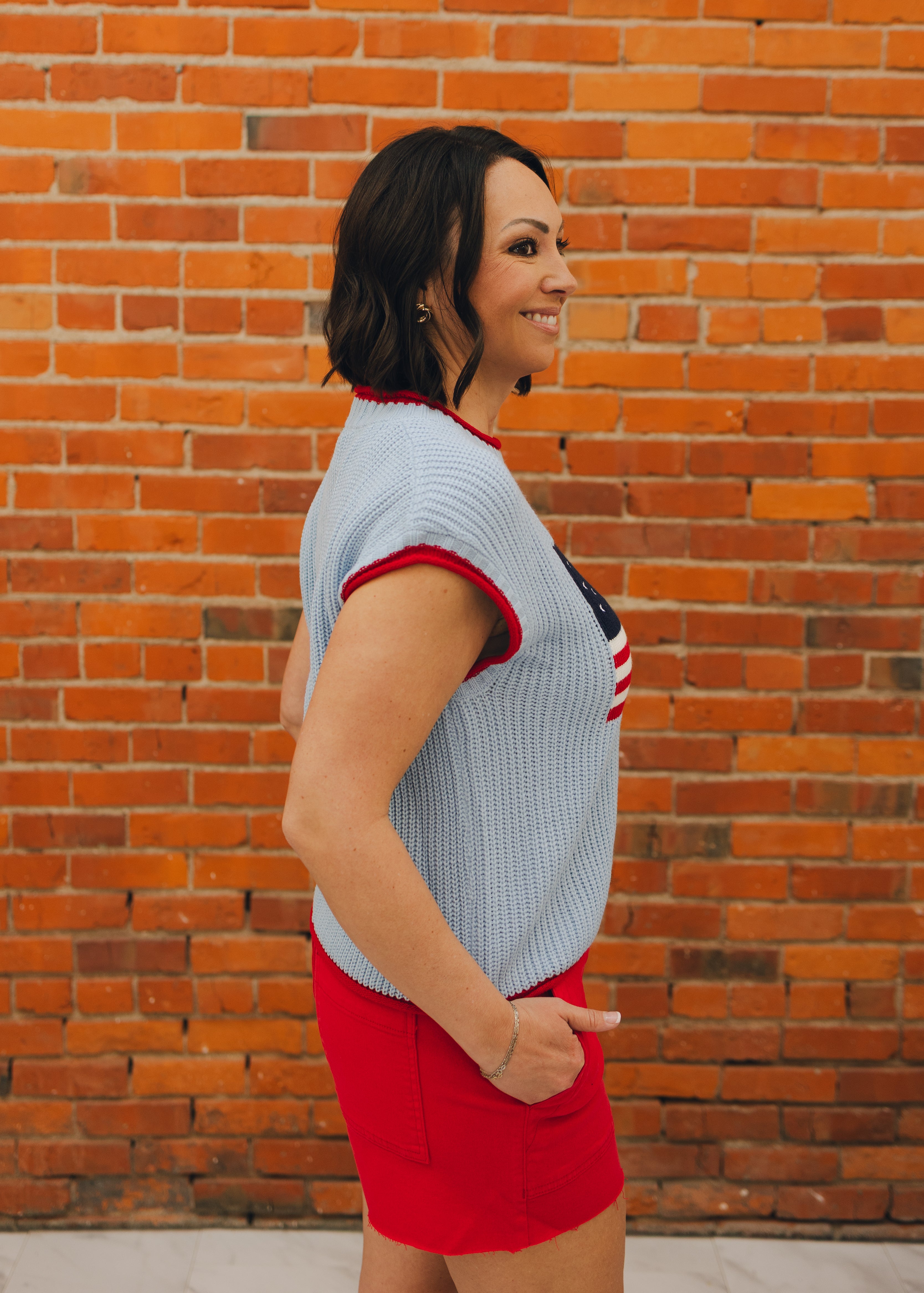 American Flag Lightweight Sweater