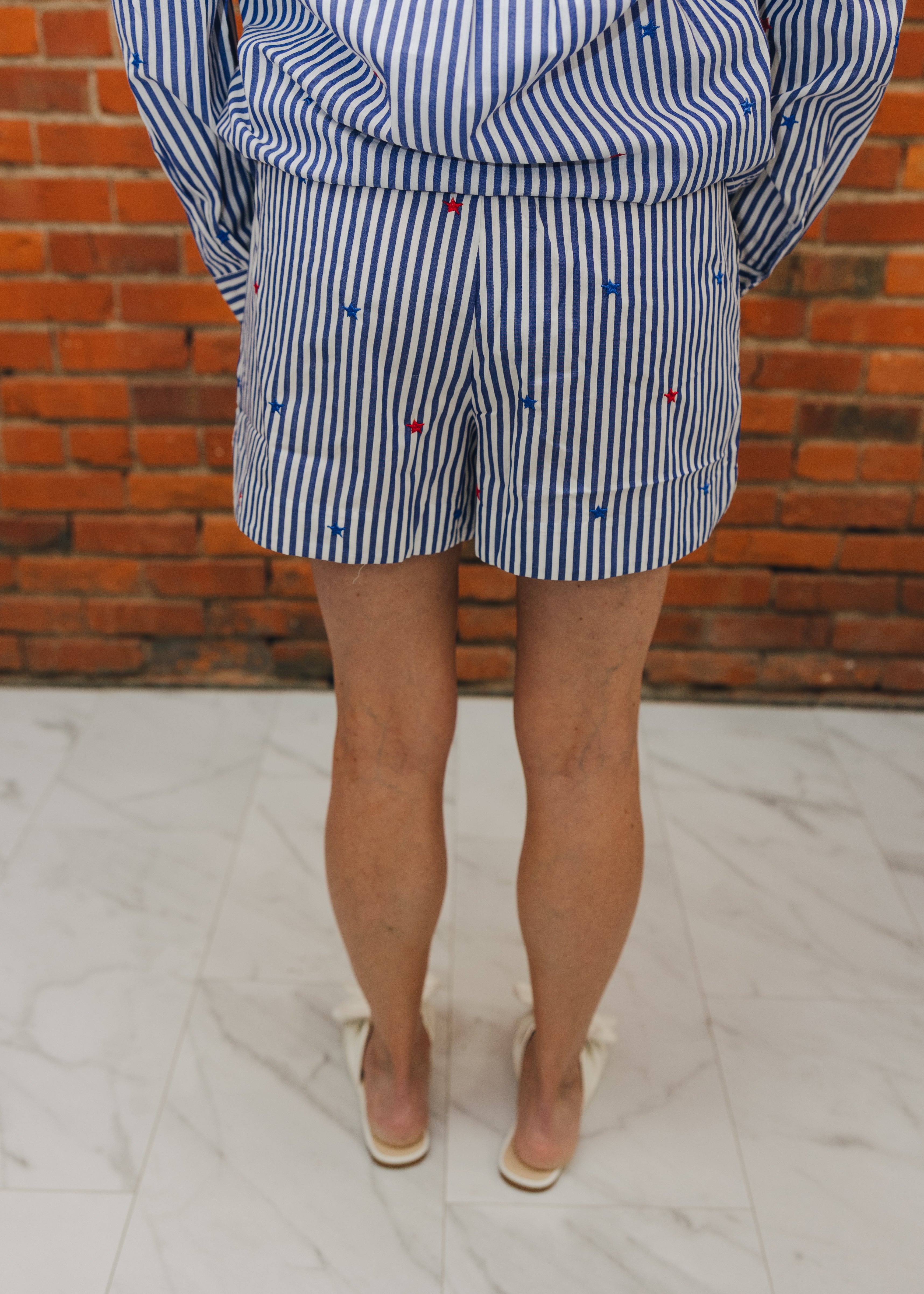 Striped Shorts with Stars