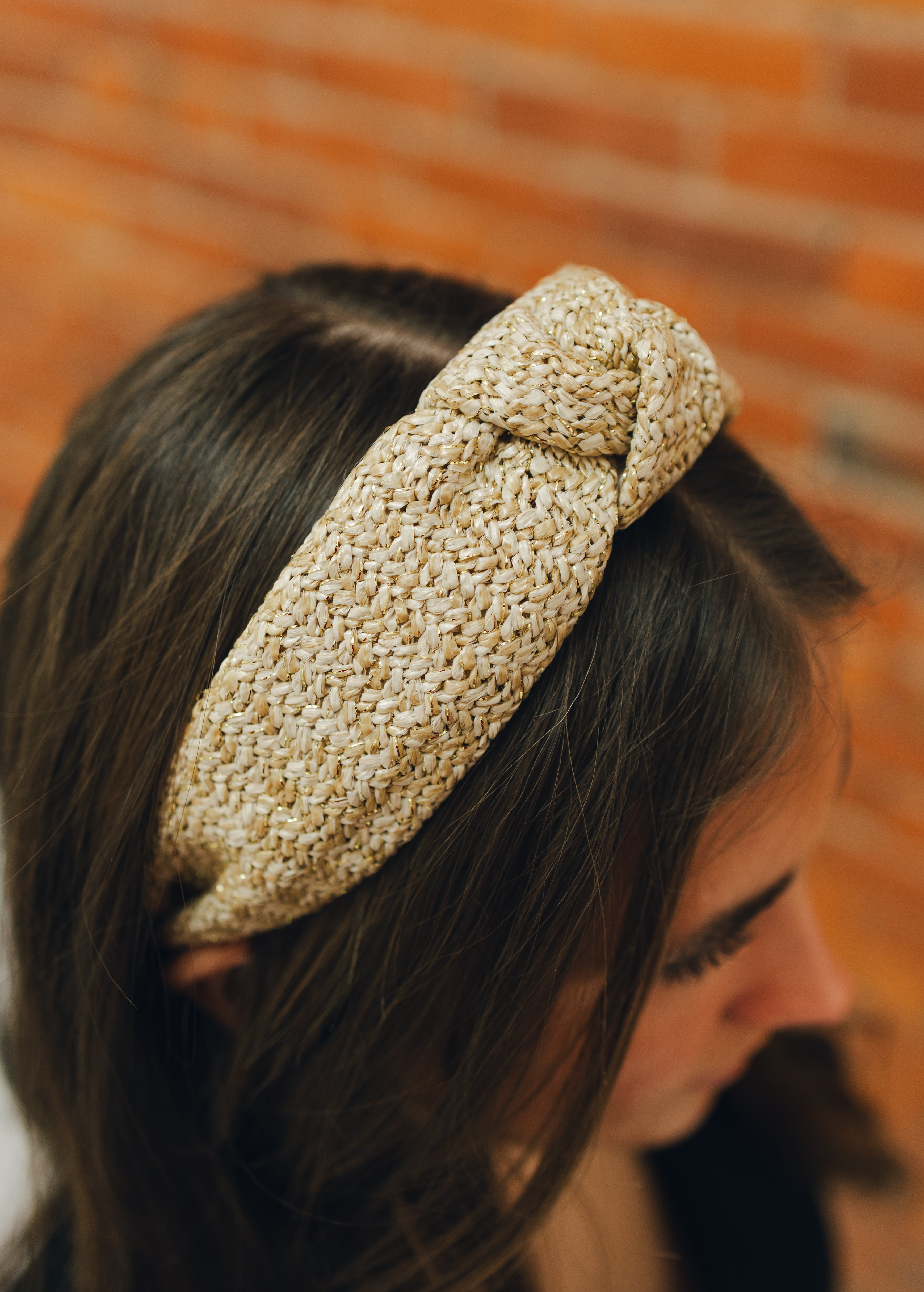 Woven Lurex Knotted Headband
