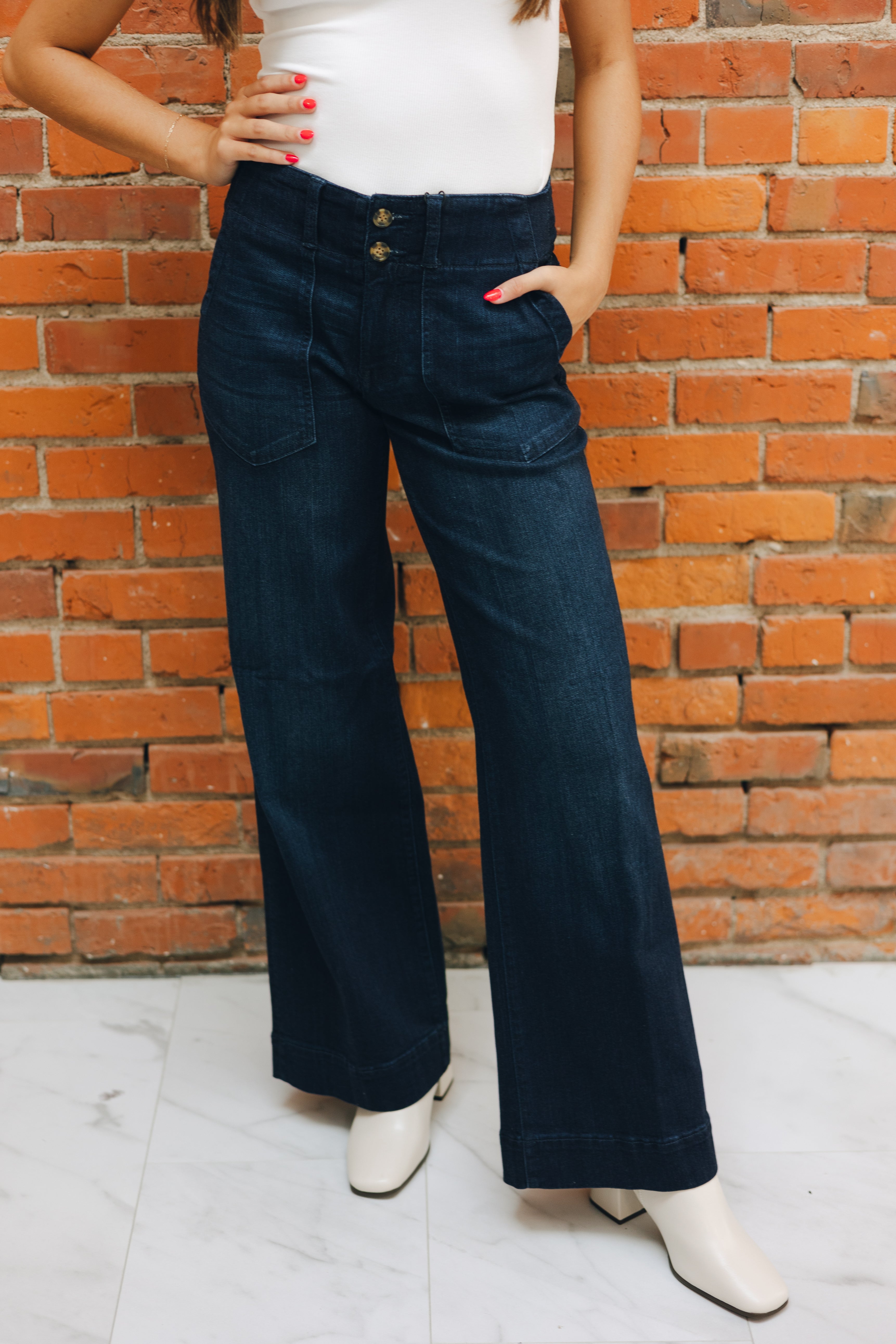 Liverpool Patch Pocket Wide Leg 30"