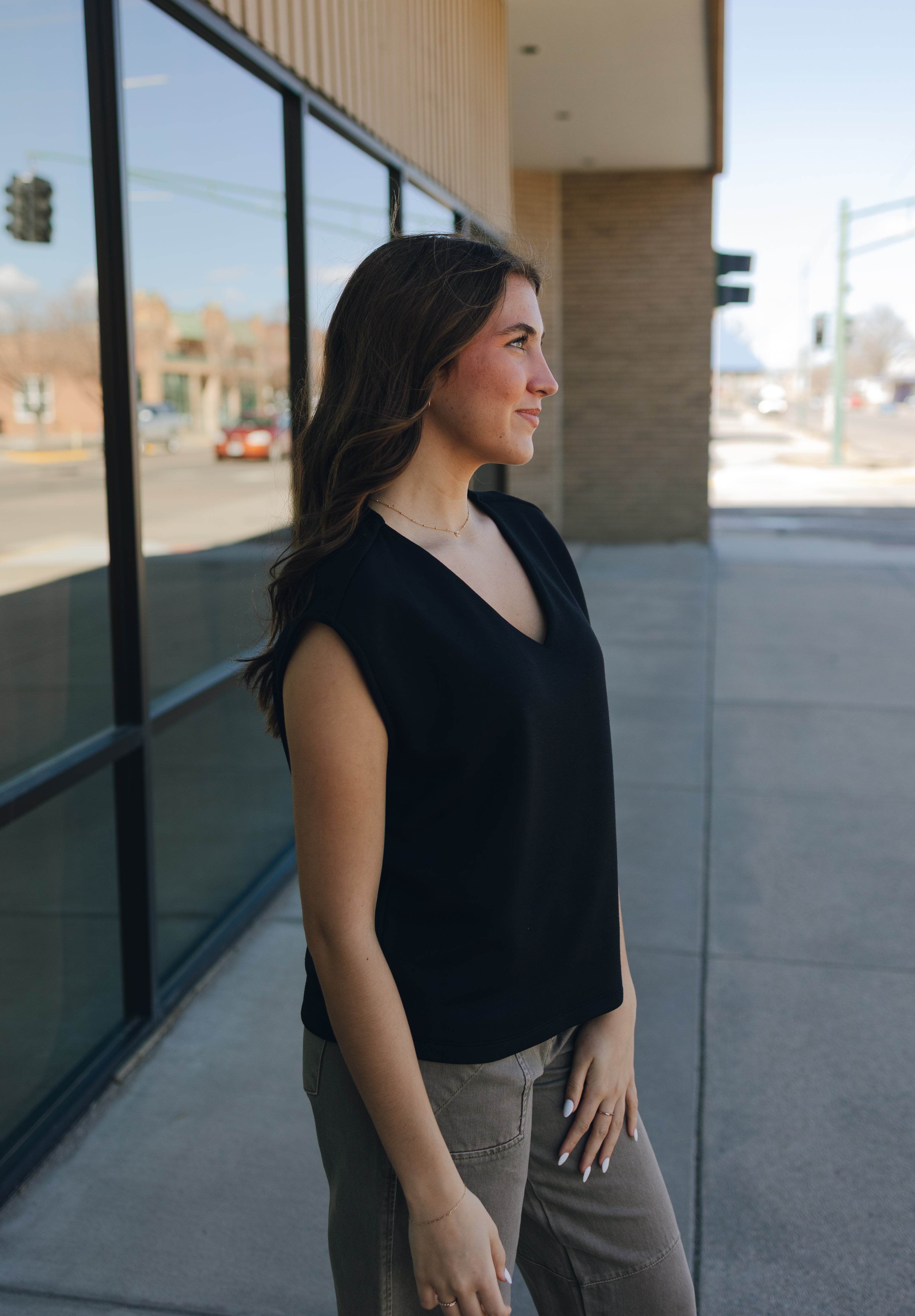 Liverpool Dolman Sleeve V-Neck Top