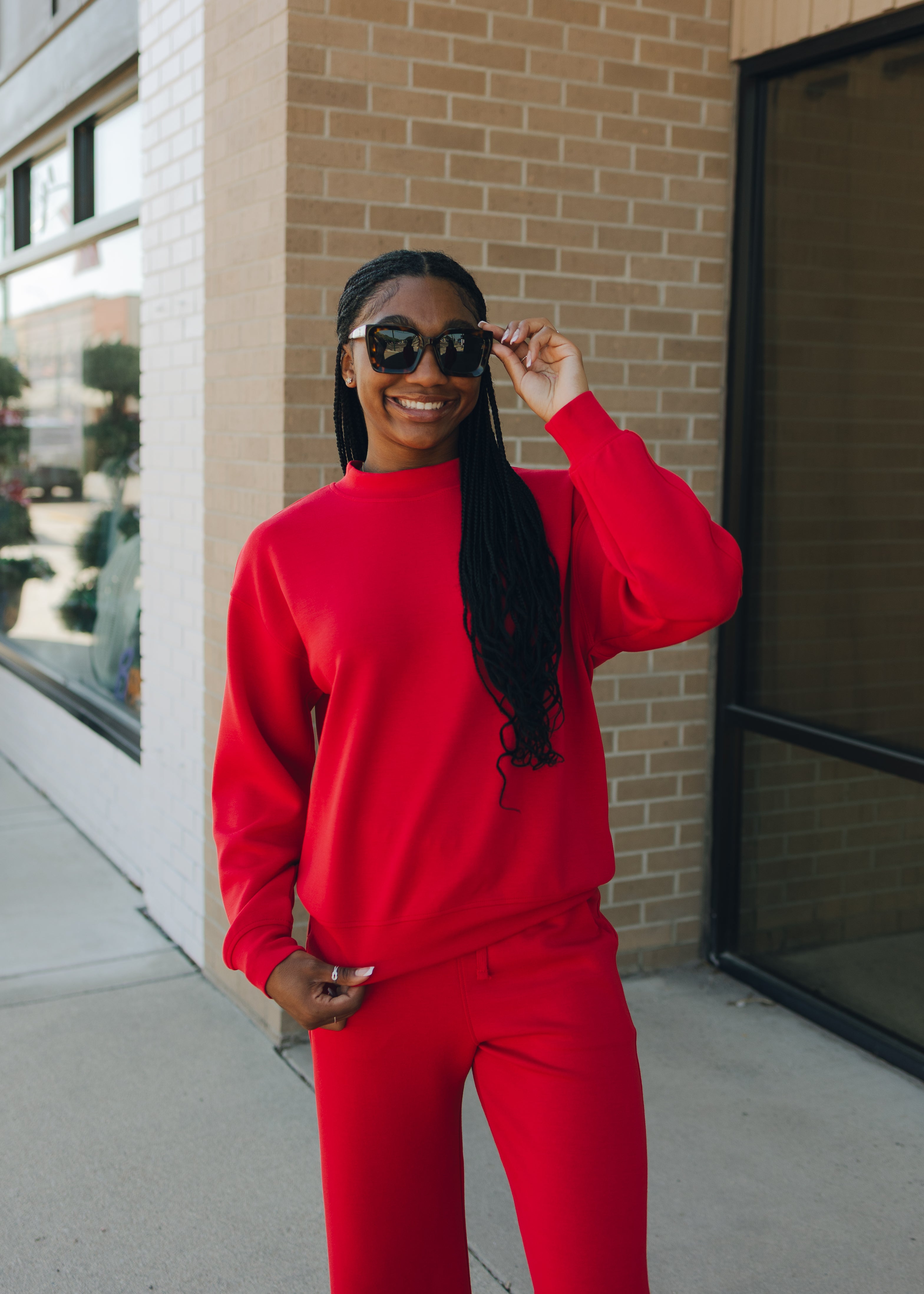 Modal Scuba Mock Neck - Red