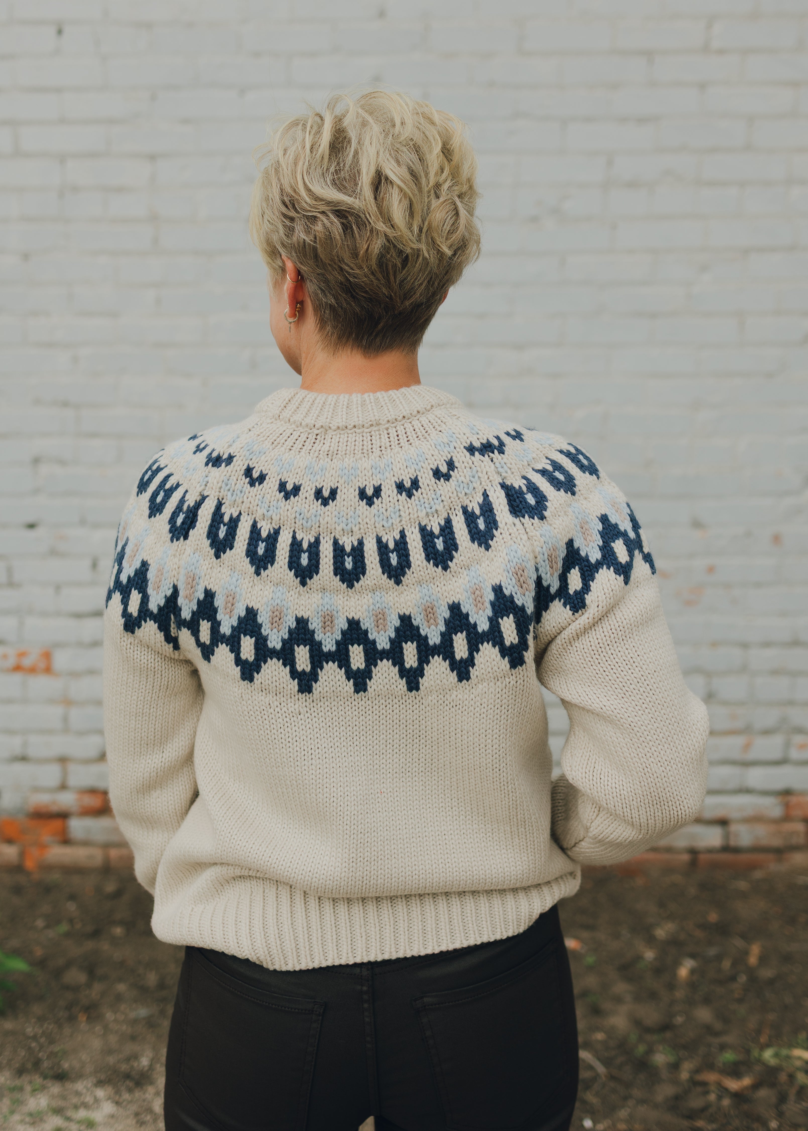 Apricot Fairisle Crew Neck Sweater