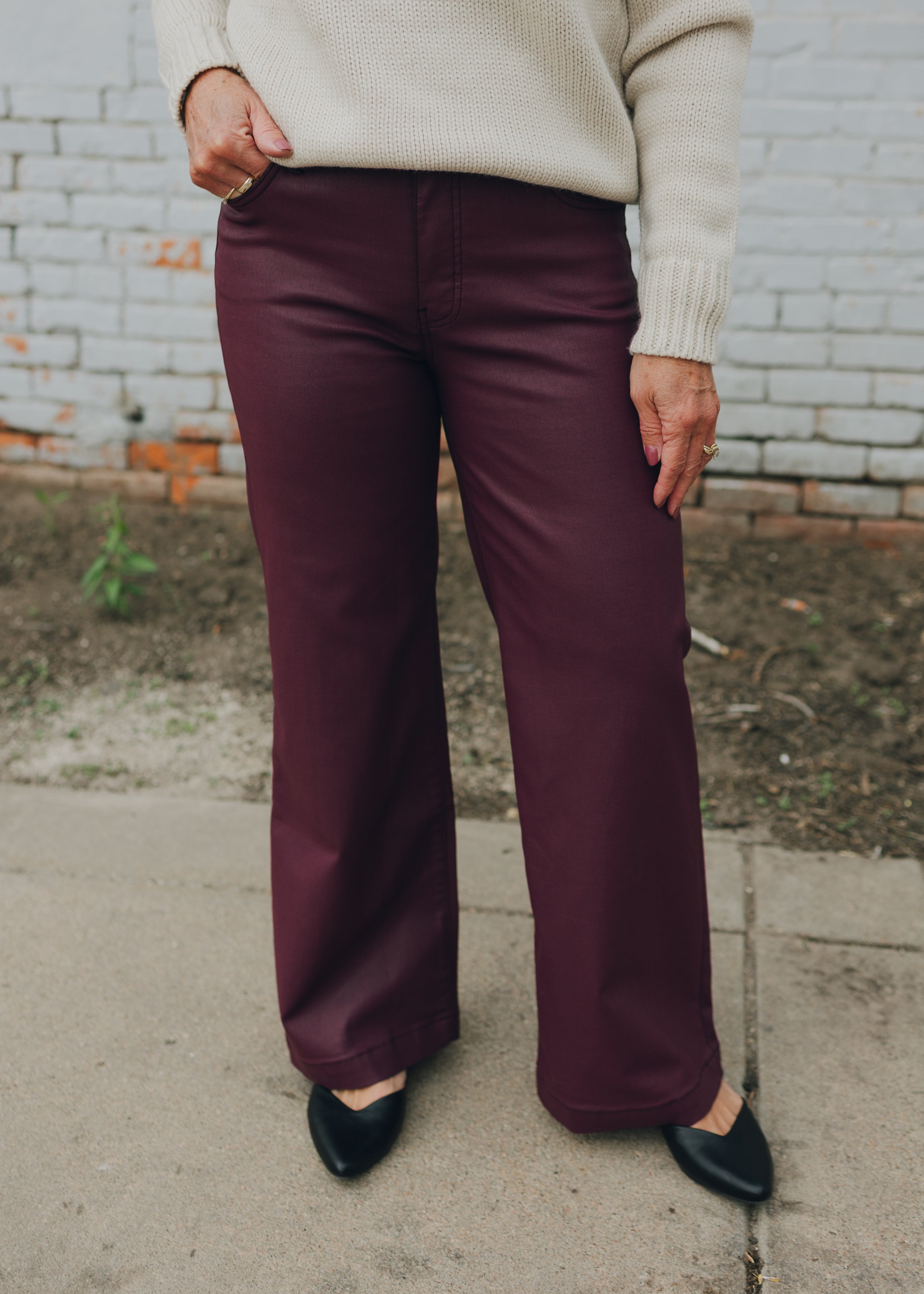 KUT Meg HR Fab Ab Wide Leg - Blackberry