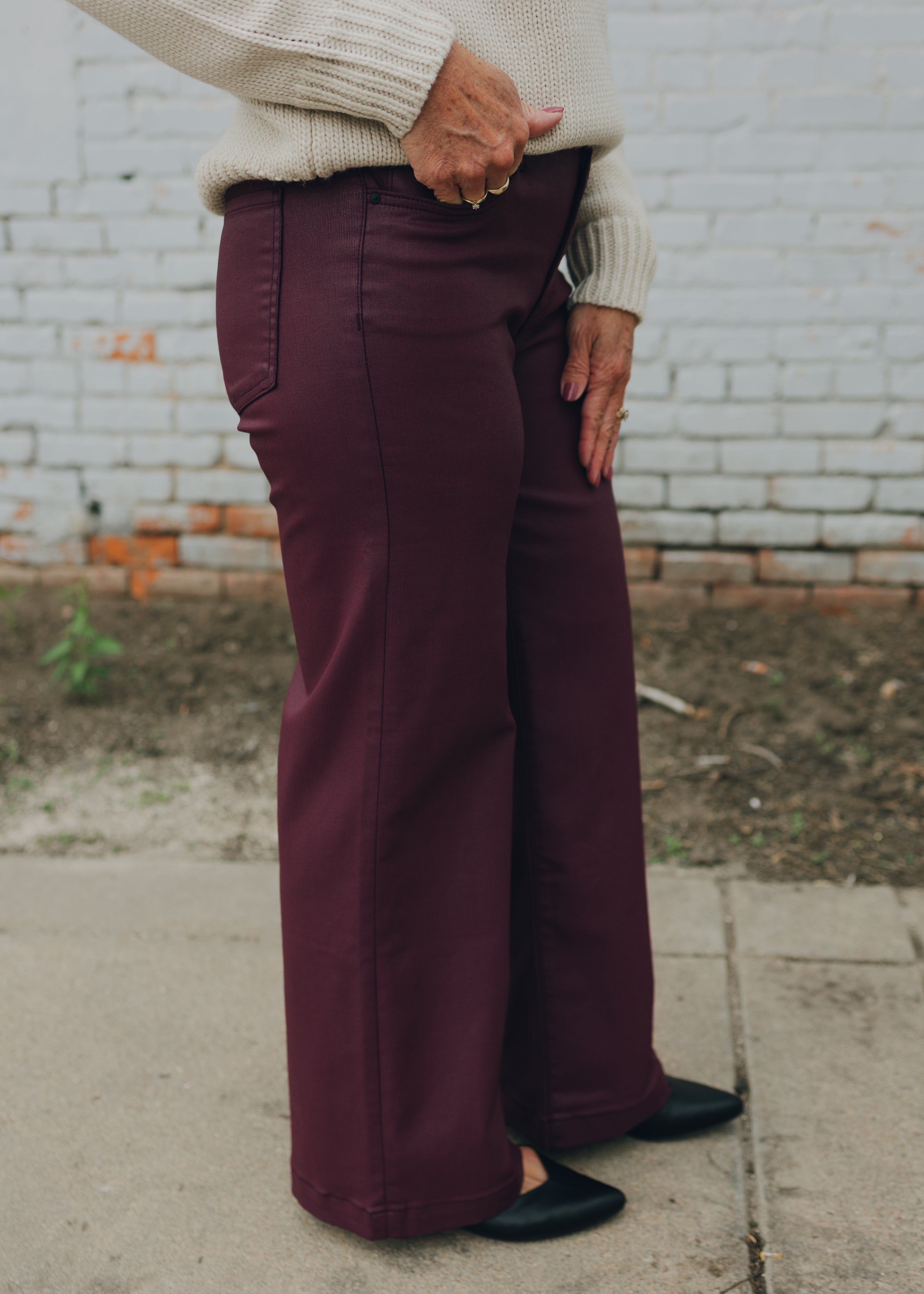 KUT Meg HR Fab Ab Wide Leg - Blackberry