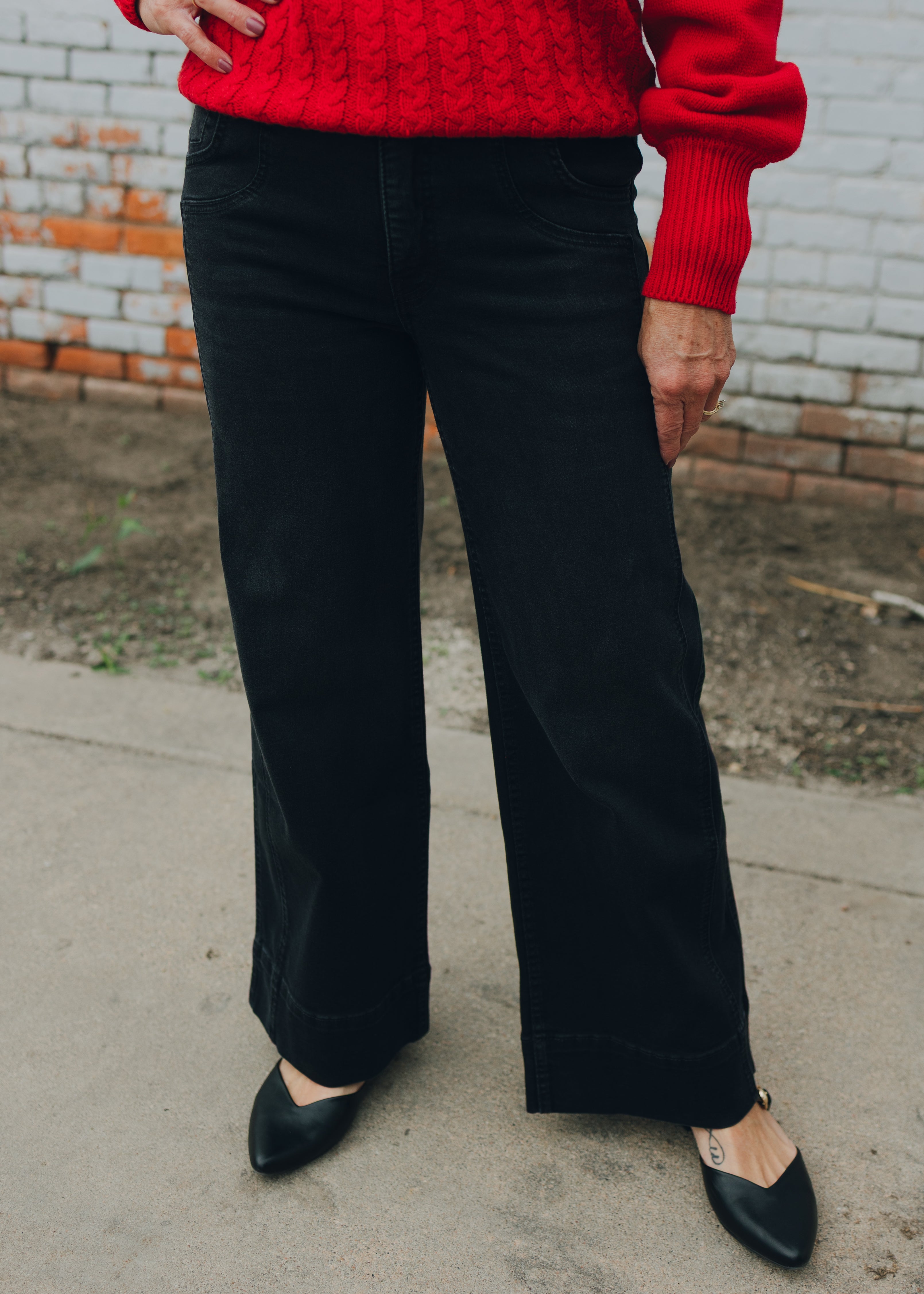 KUT Meg High Rise Wide Leg - Glittering