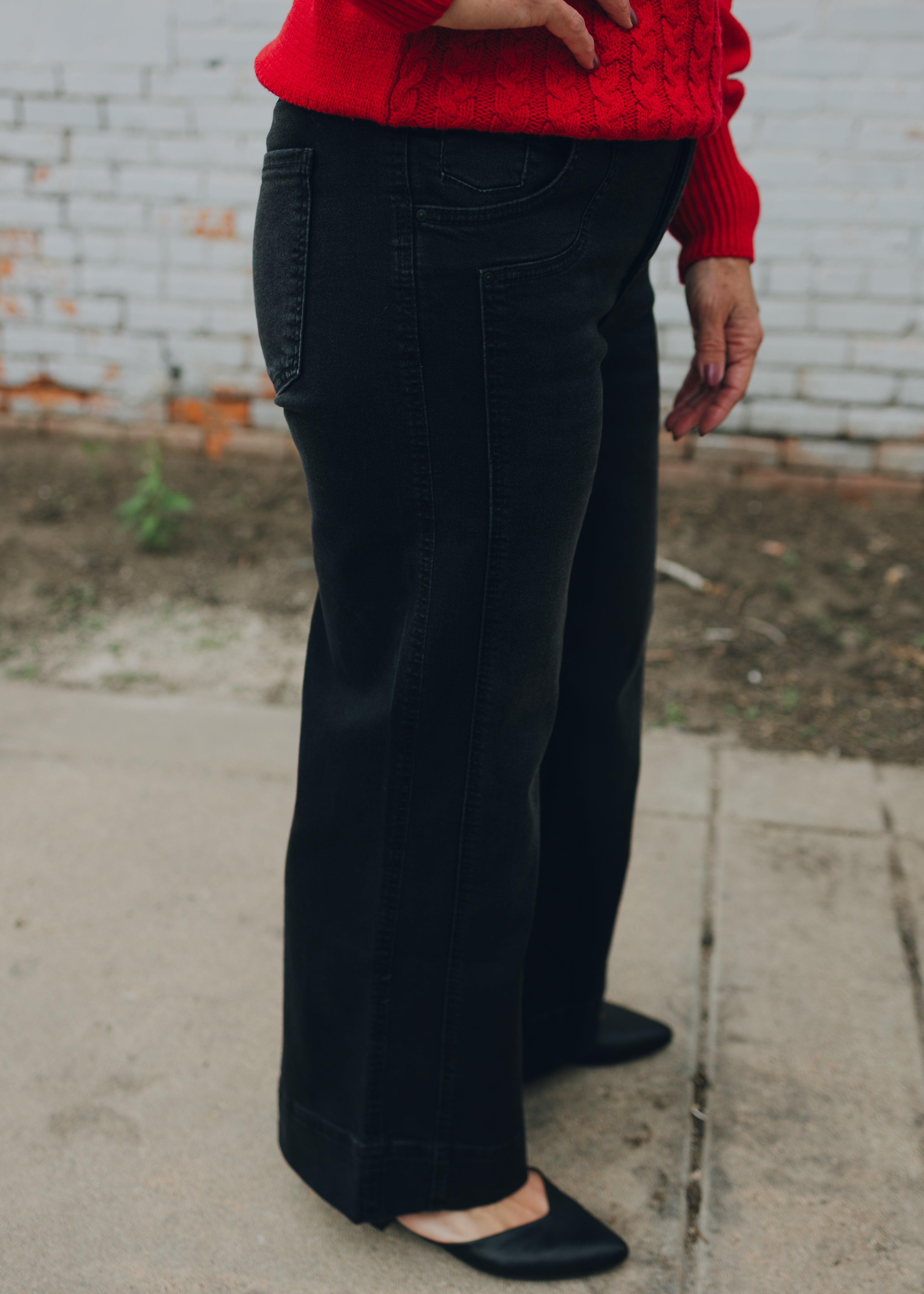 KUT Meg High Rise Wide Leg - Glittering