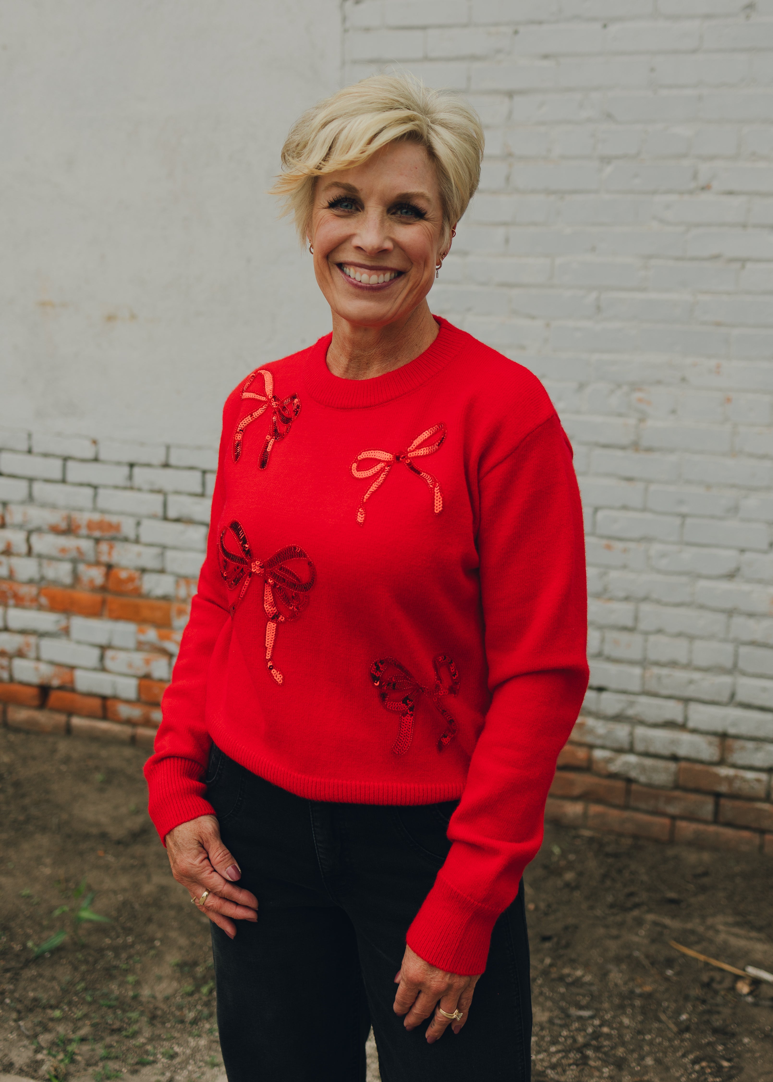 Sequin Ribbon Sweater