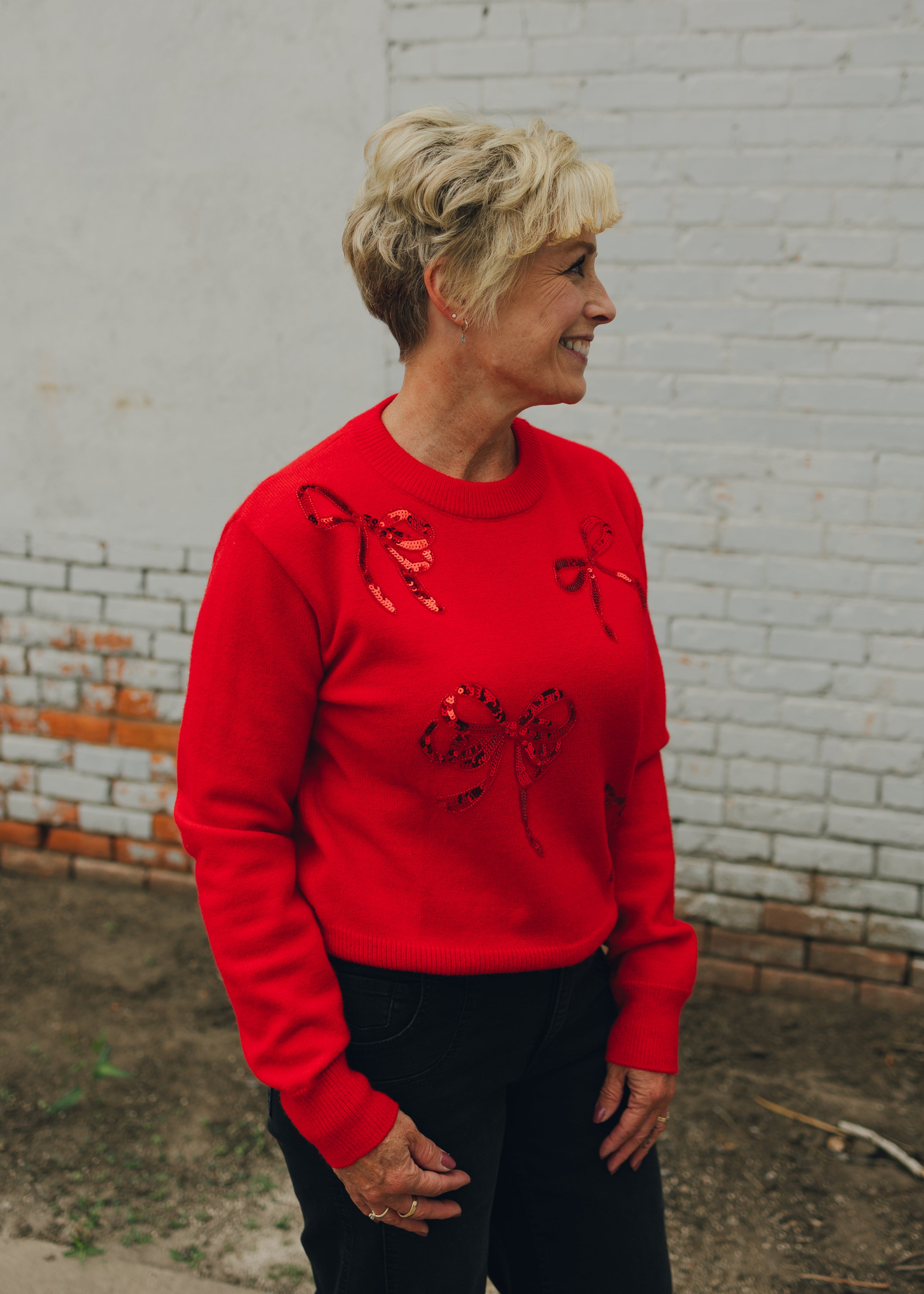 Sequin Ribbon Sweater