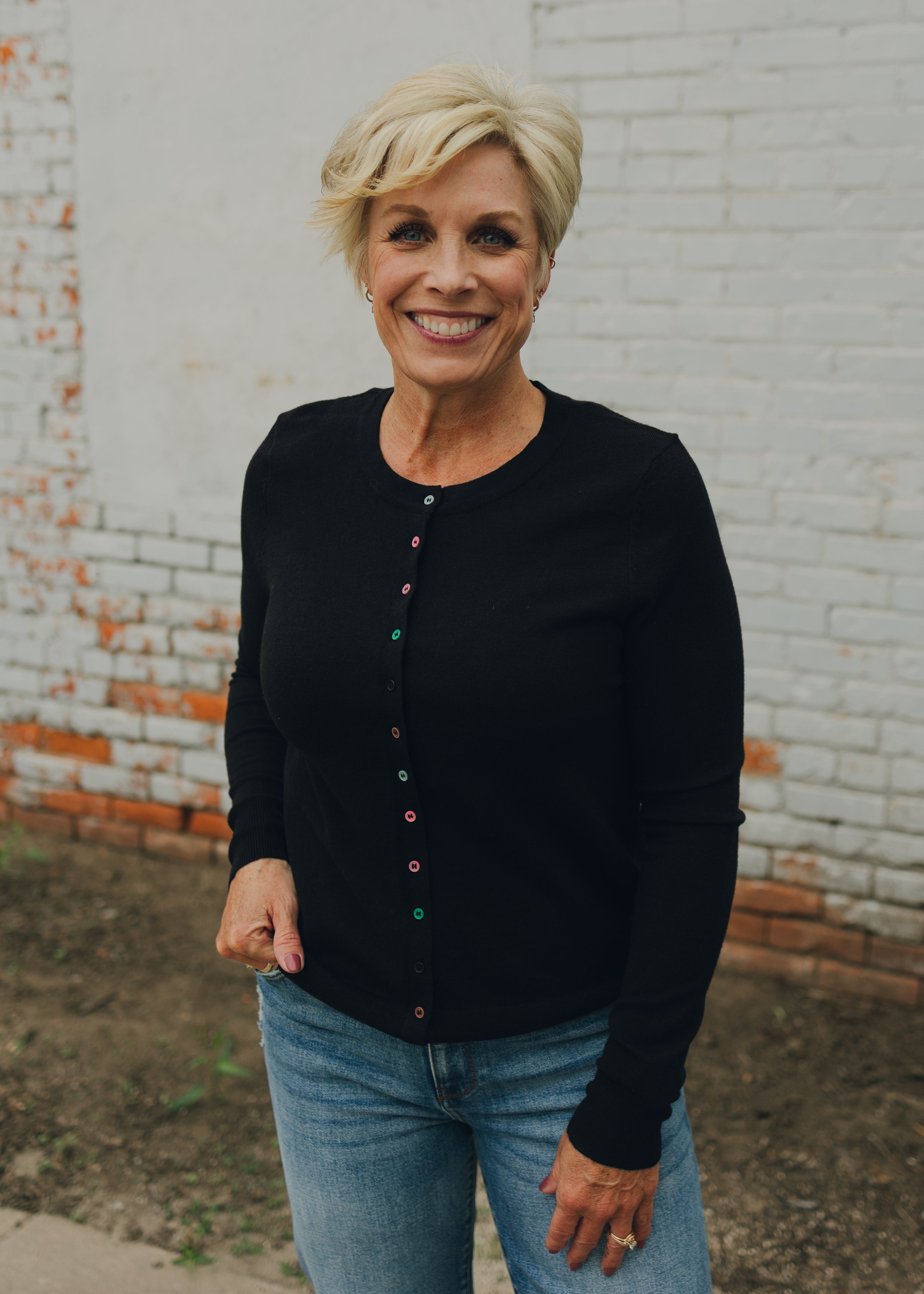 Multi Color Button Cardigan