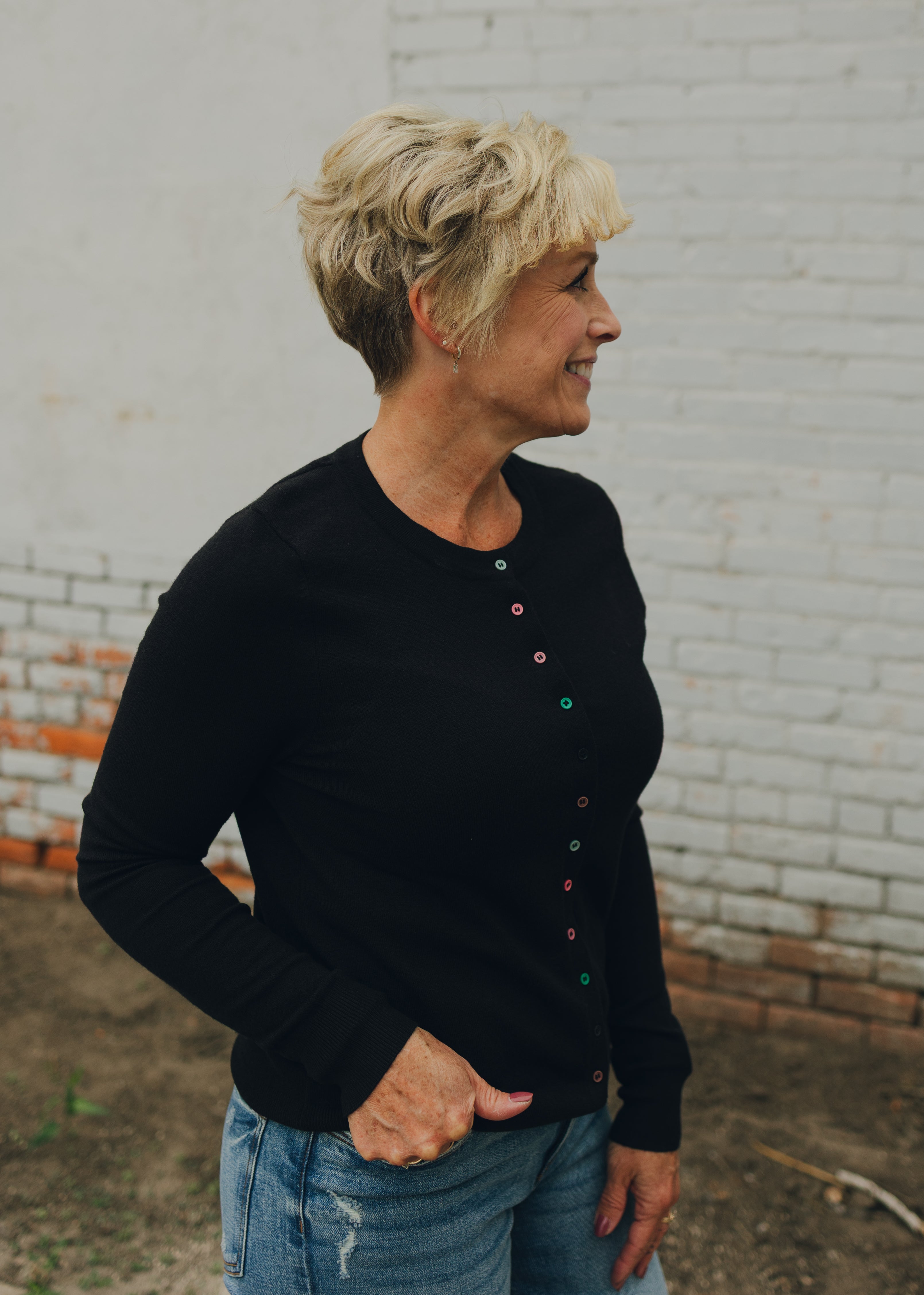 Multi Color Button Cardigan