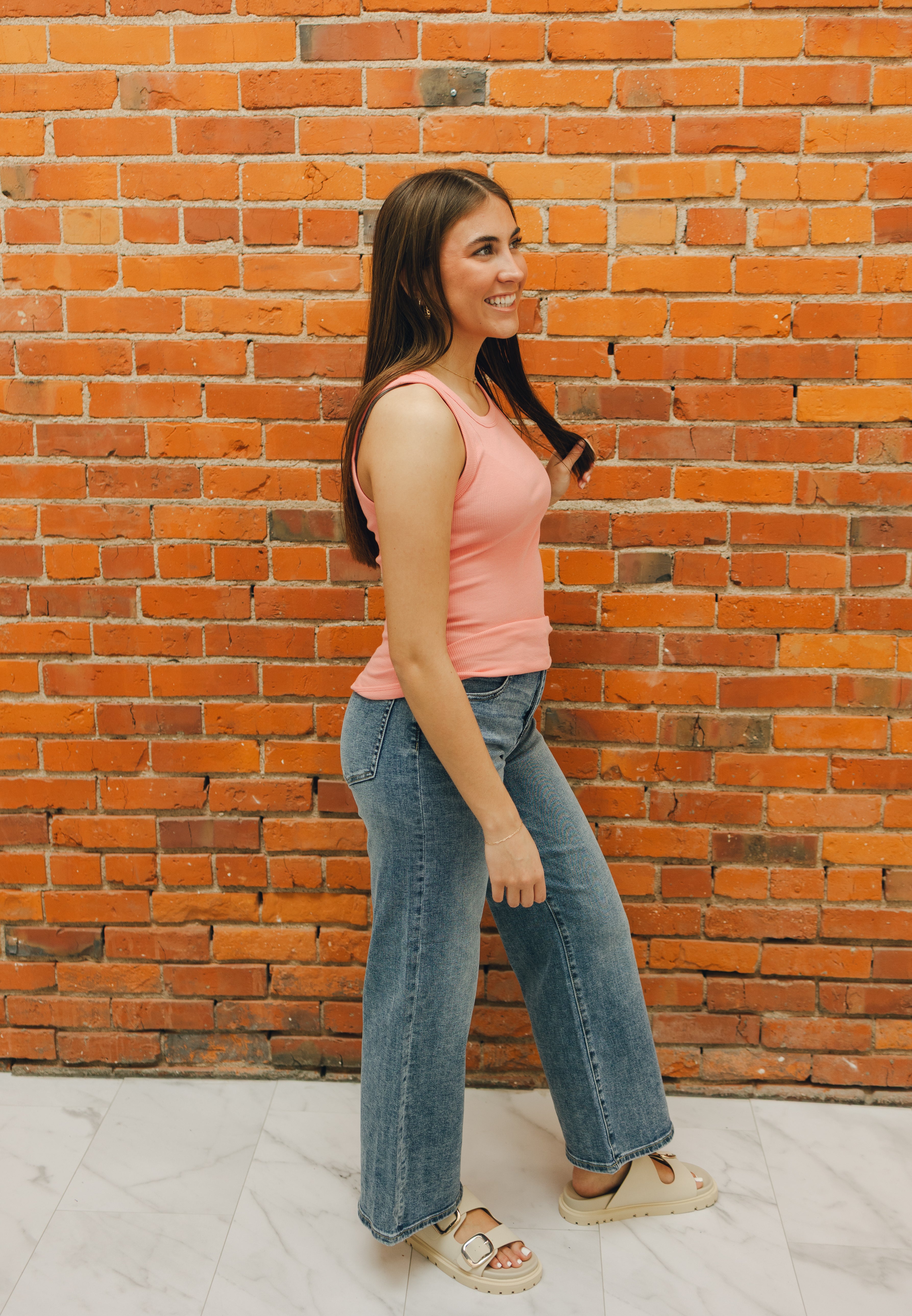 Liverpool Stride HR Wide Leg - Carbon Canyon