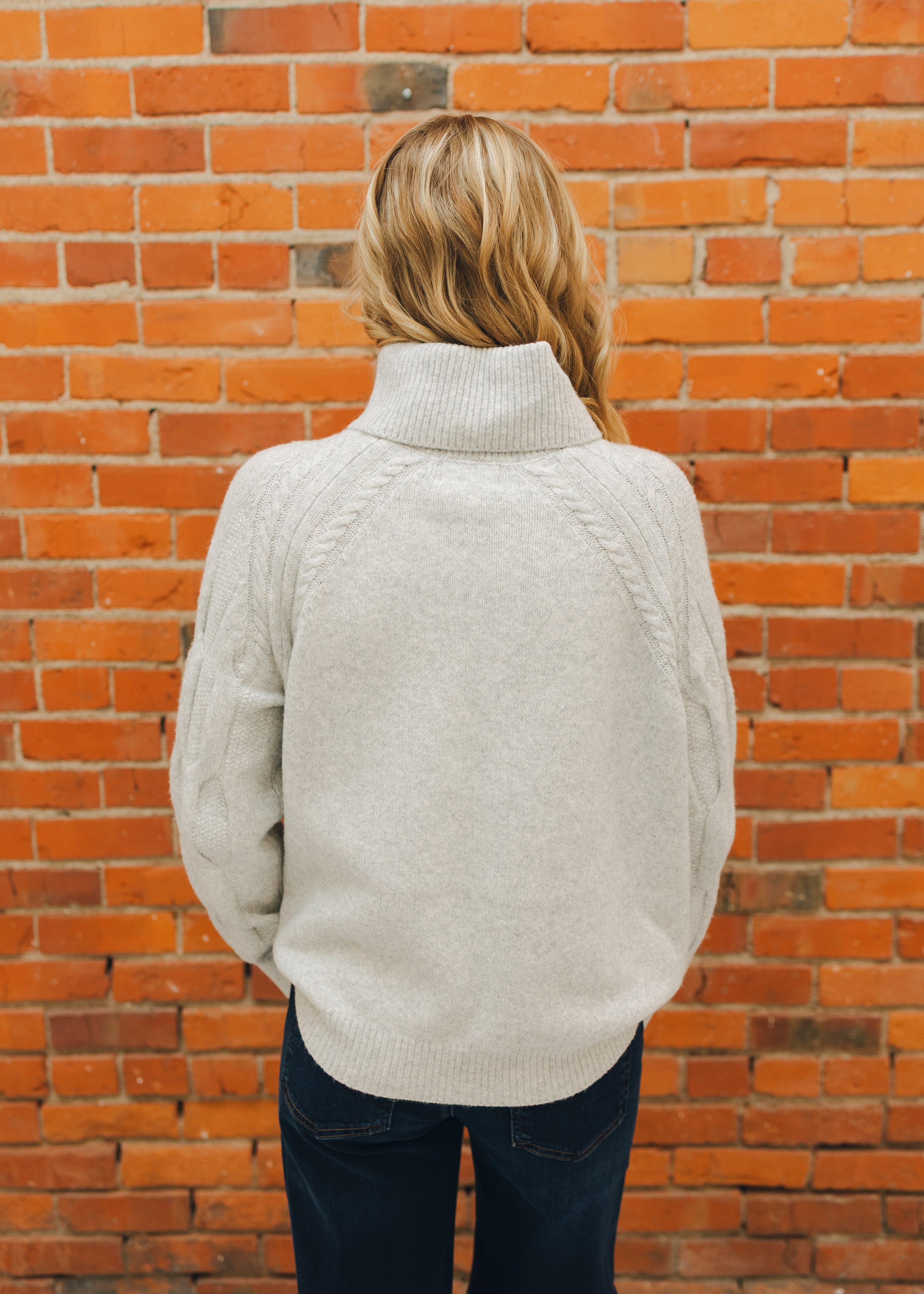 Apricot Melange Roll Neck Sweater