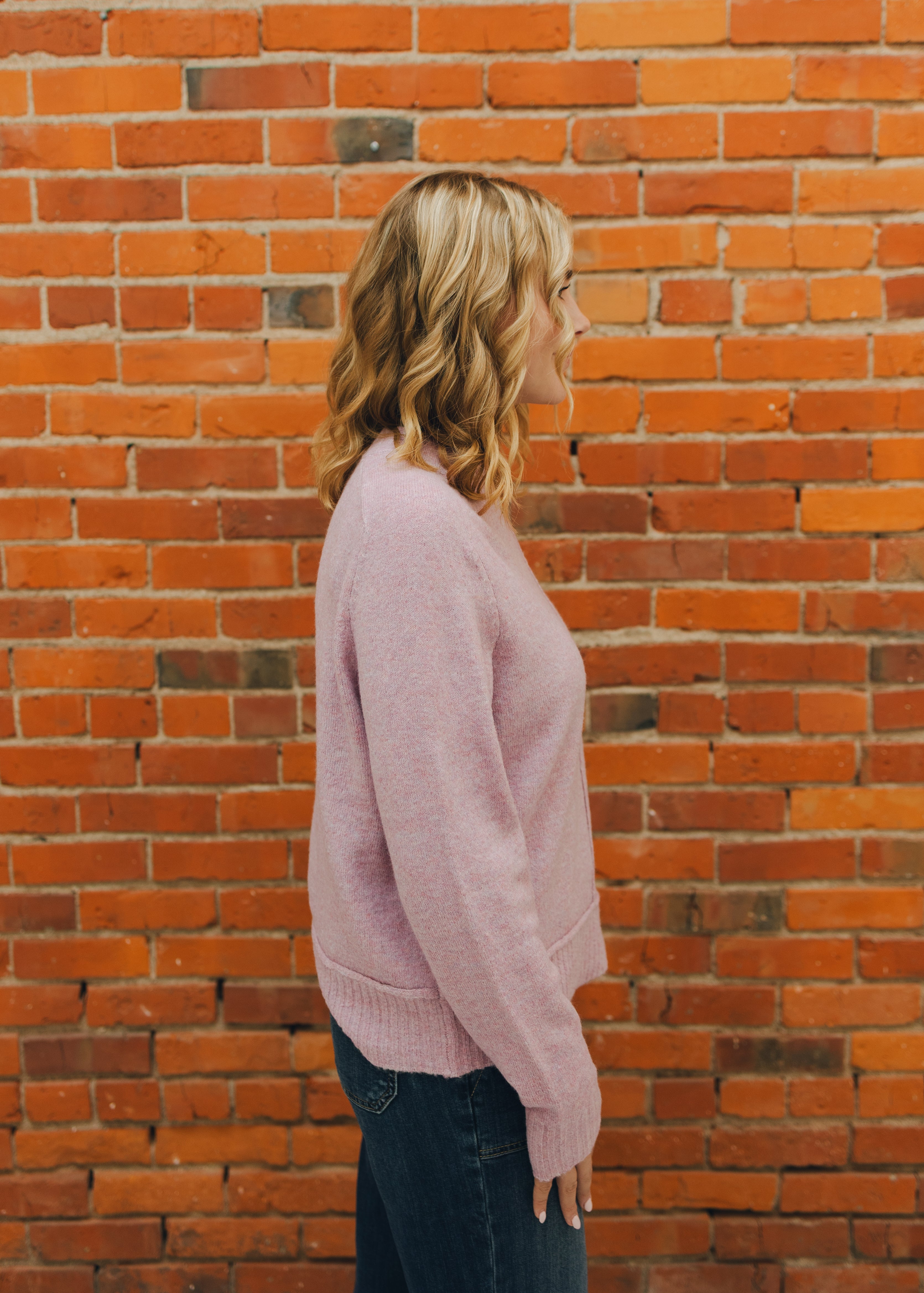 Center Seam Crew Neck Sweater