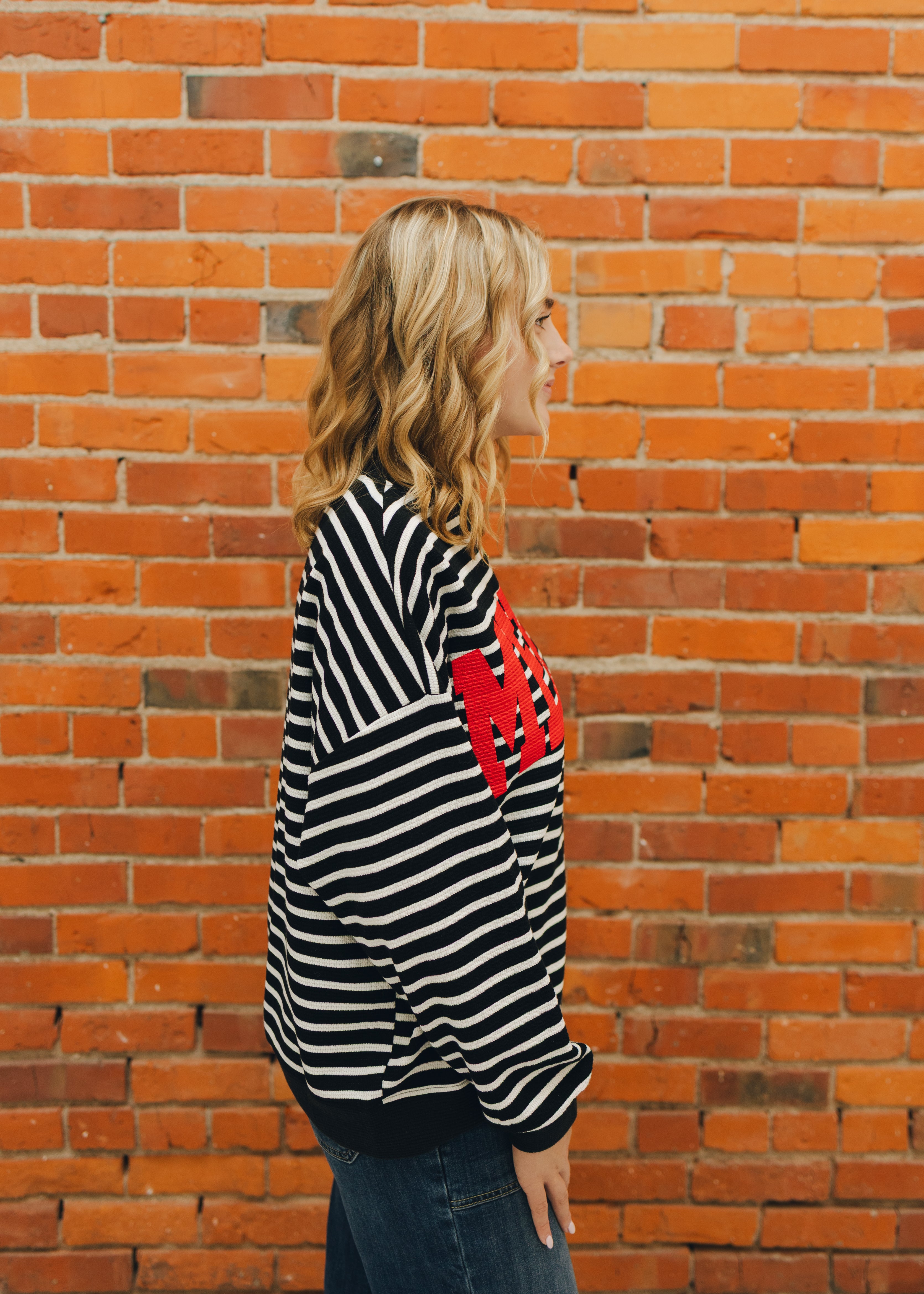 Merry Stripe Graphic Sweatshirt