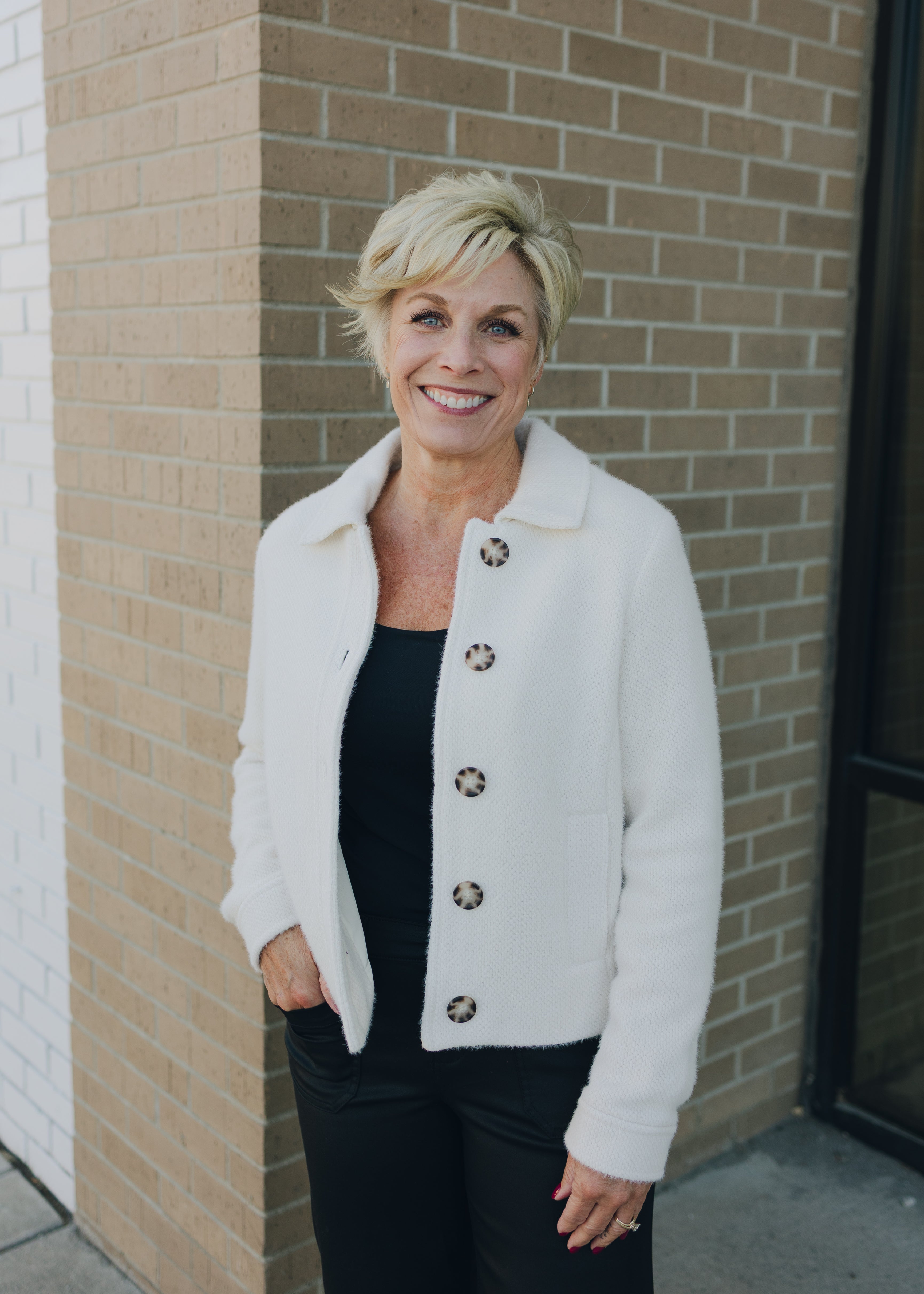 Tribal L/S Button Front Lined Jacket