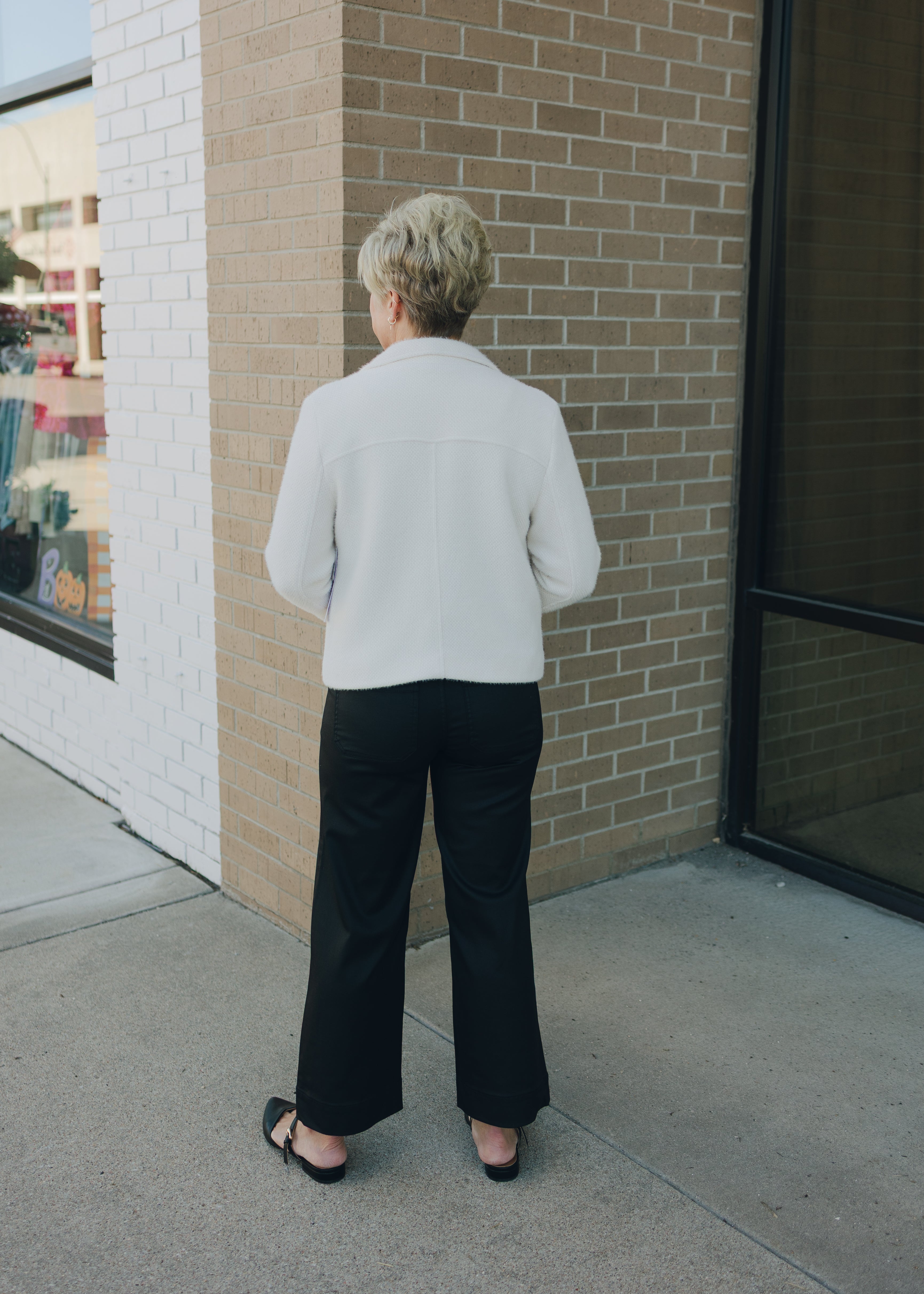 Liverpool Crop Wide Leg W/Patch Pocket