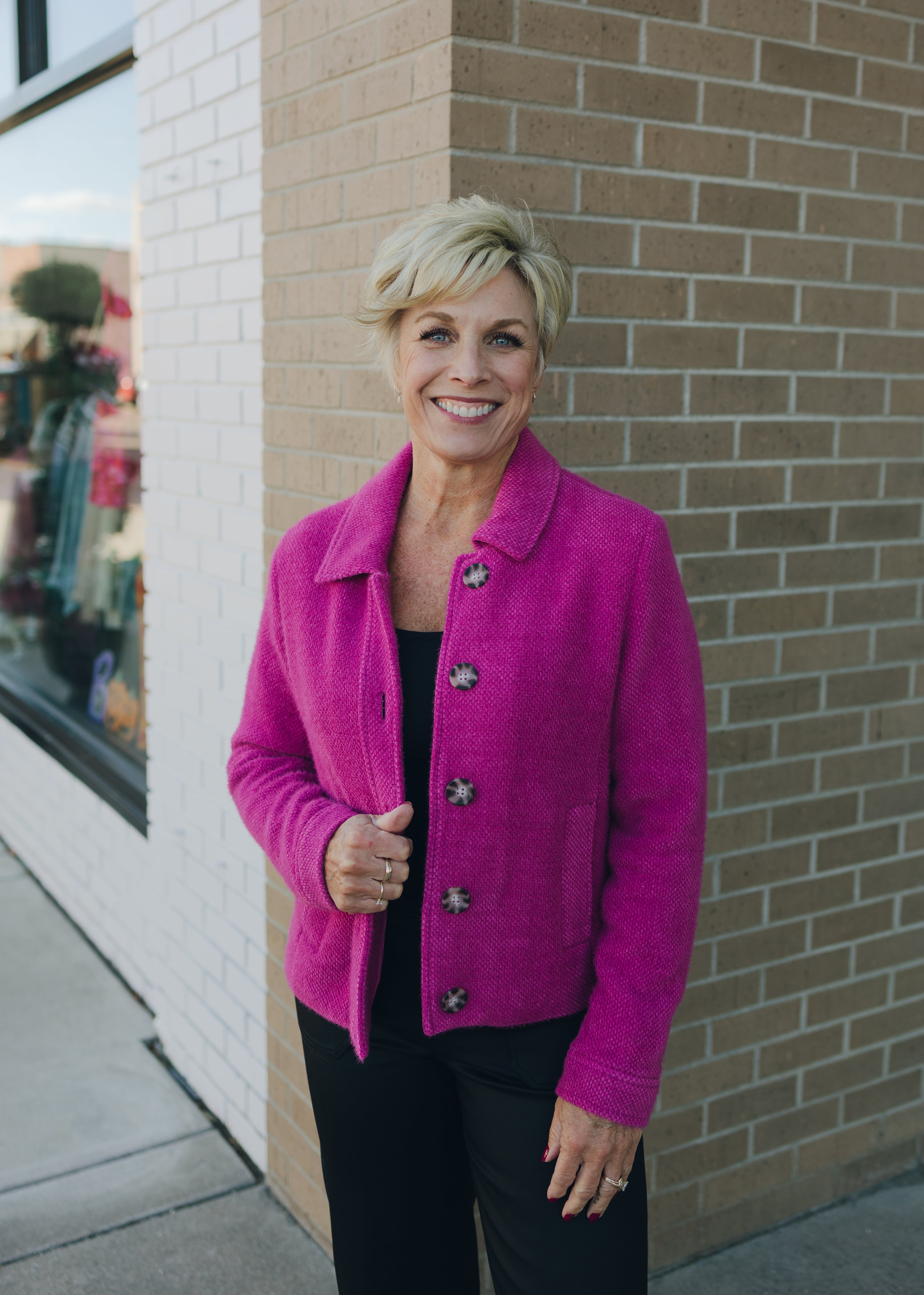 Tribal L/S Button Front Lined Jacket