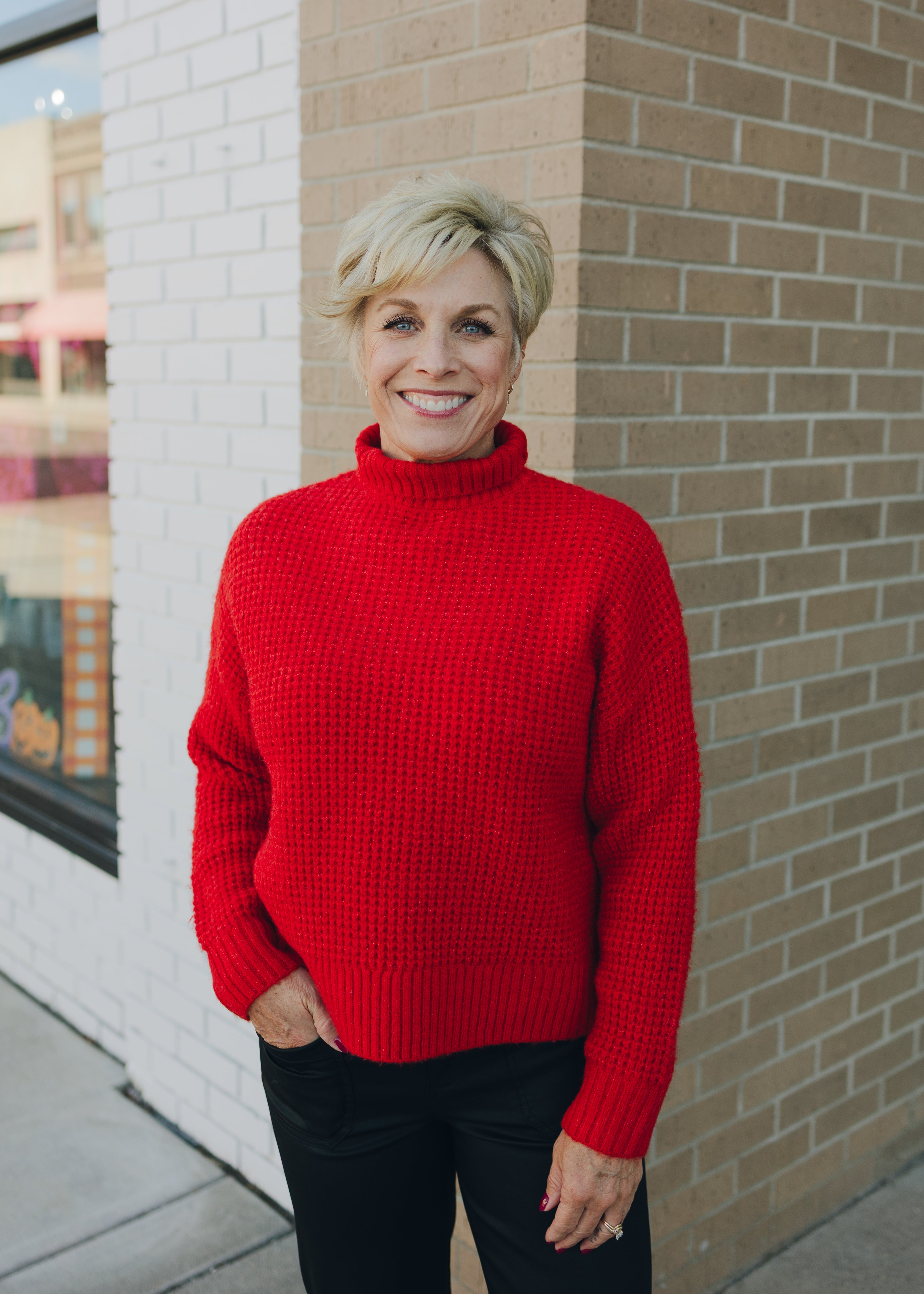 Molly Bracken Red Turtleneck Sweater