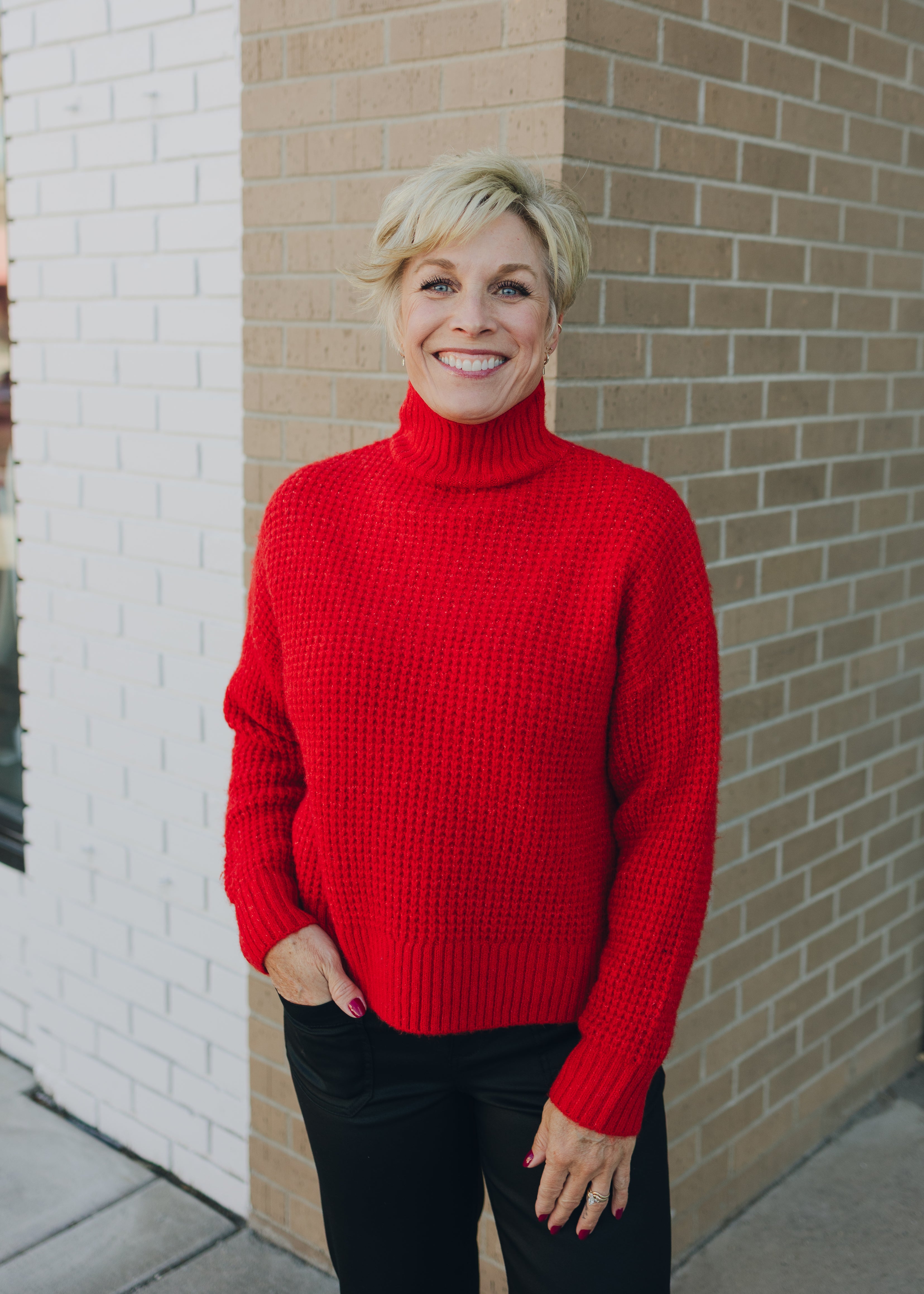 Molly Bracken Red Turtleneck Sweater