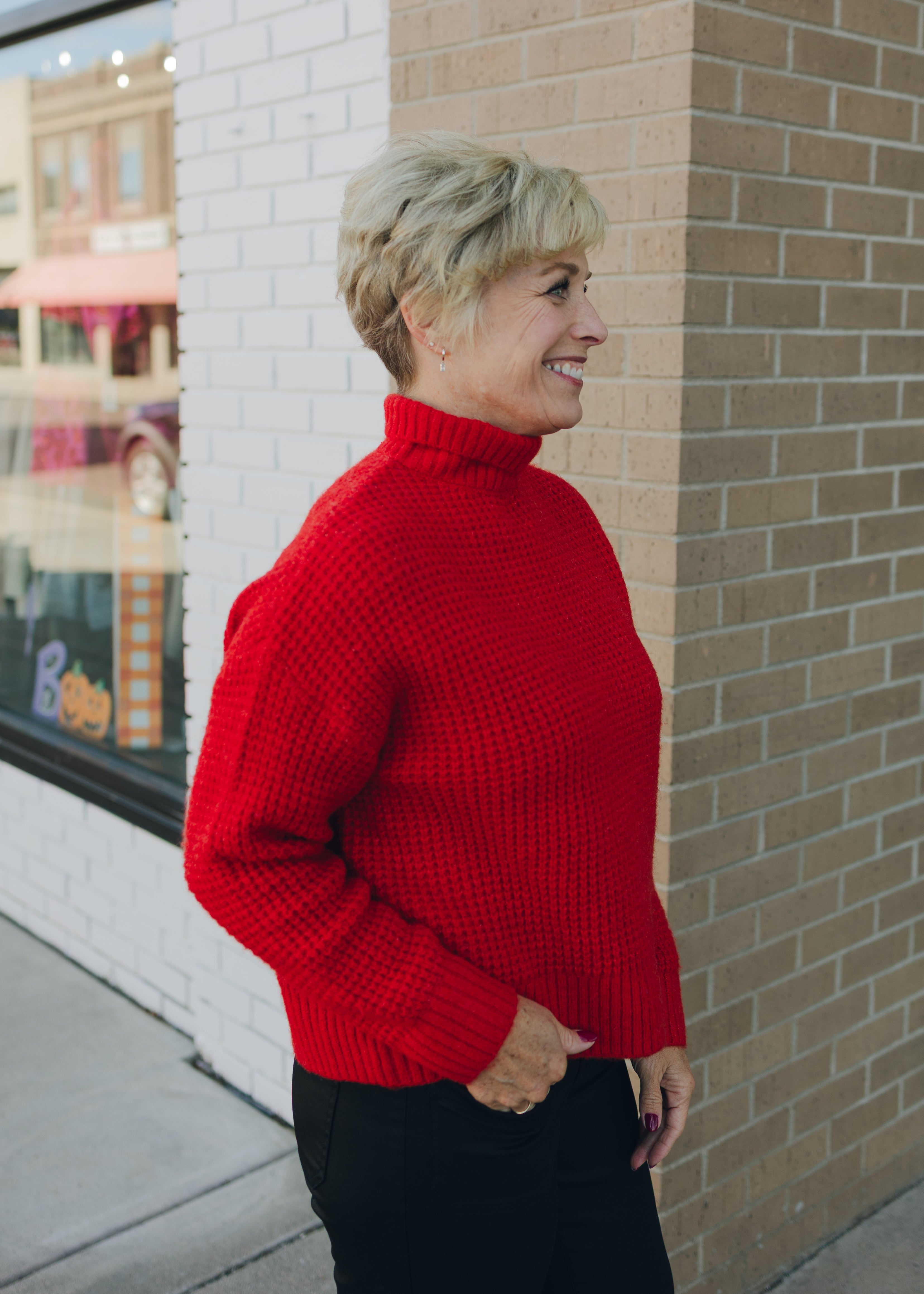 Molly Bracken Red Turtleneck Sweater